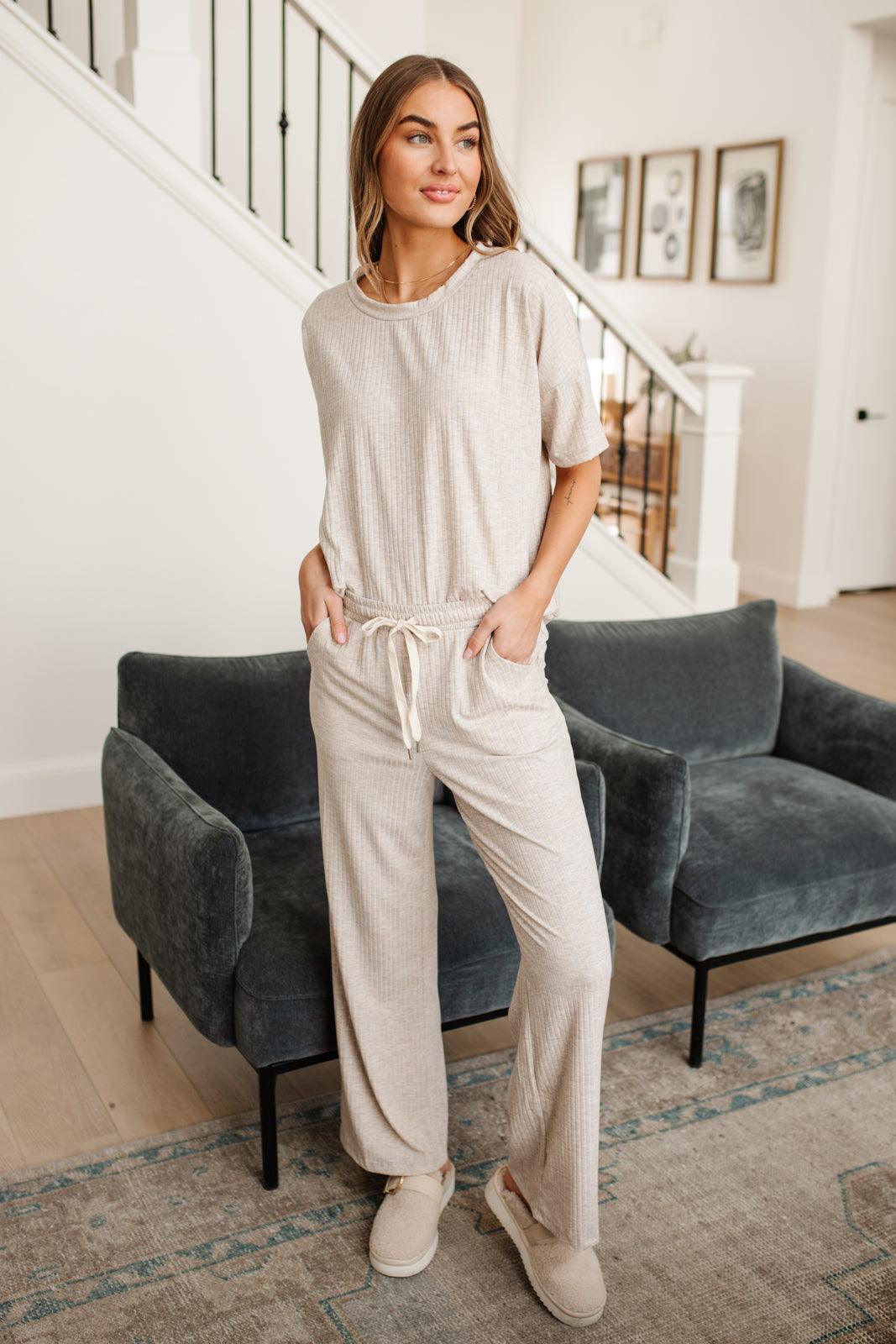 Deja Vu Bottoms in Oatmeal - Waverly Paige Boutique
