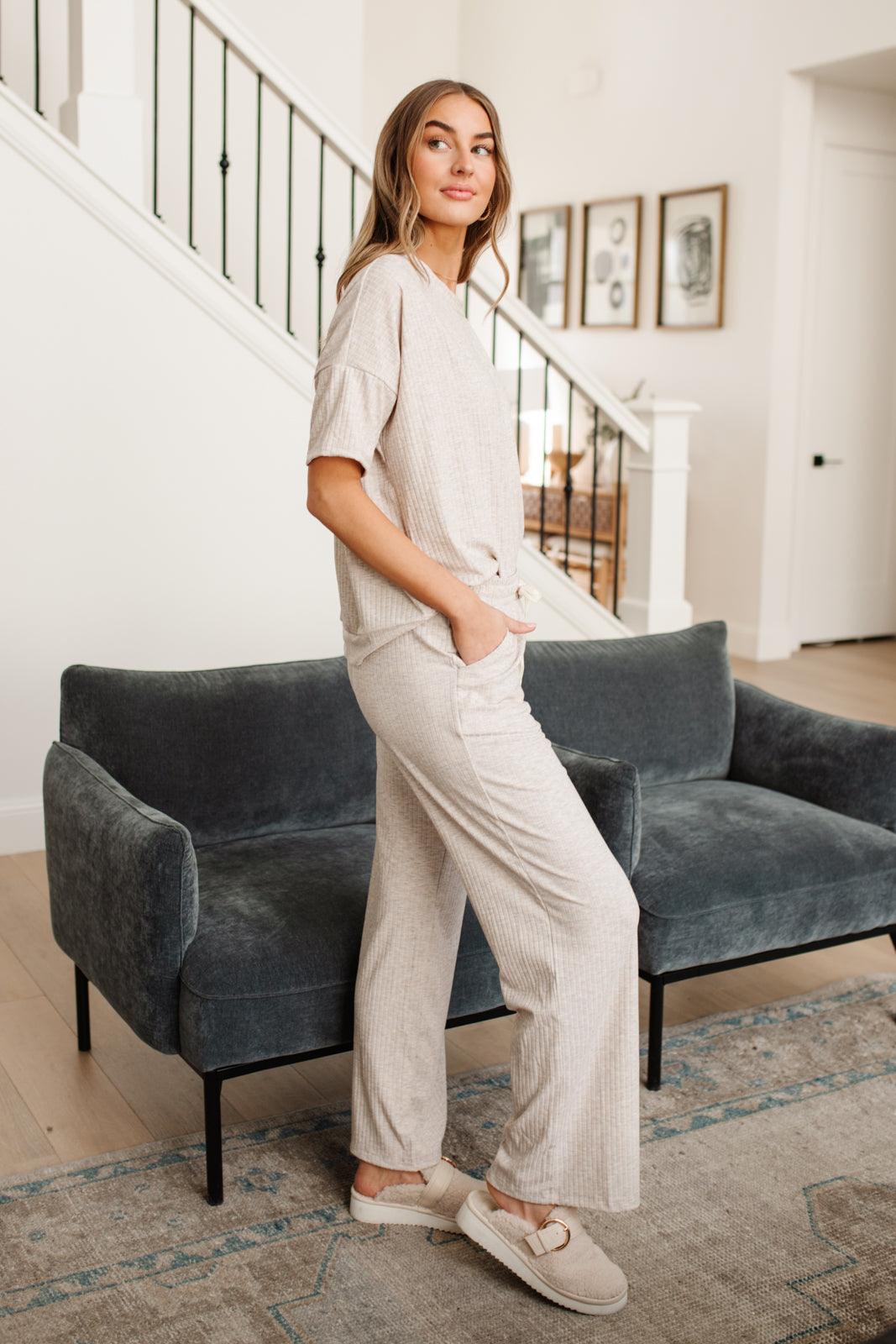 Deja Vu Bottoms in Oatmeal - Waverly Paige Boutique