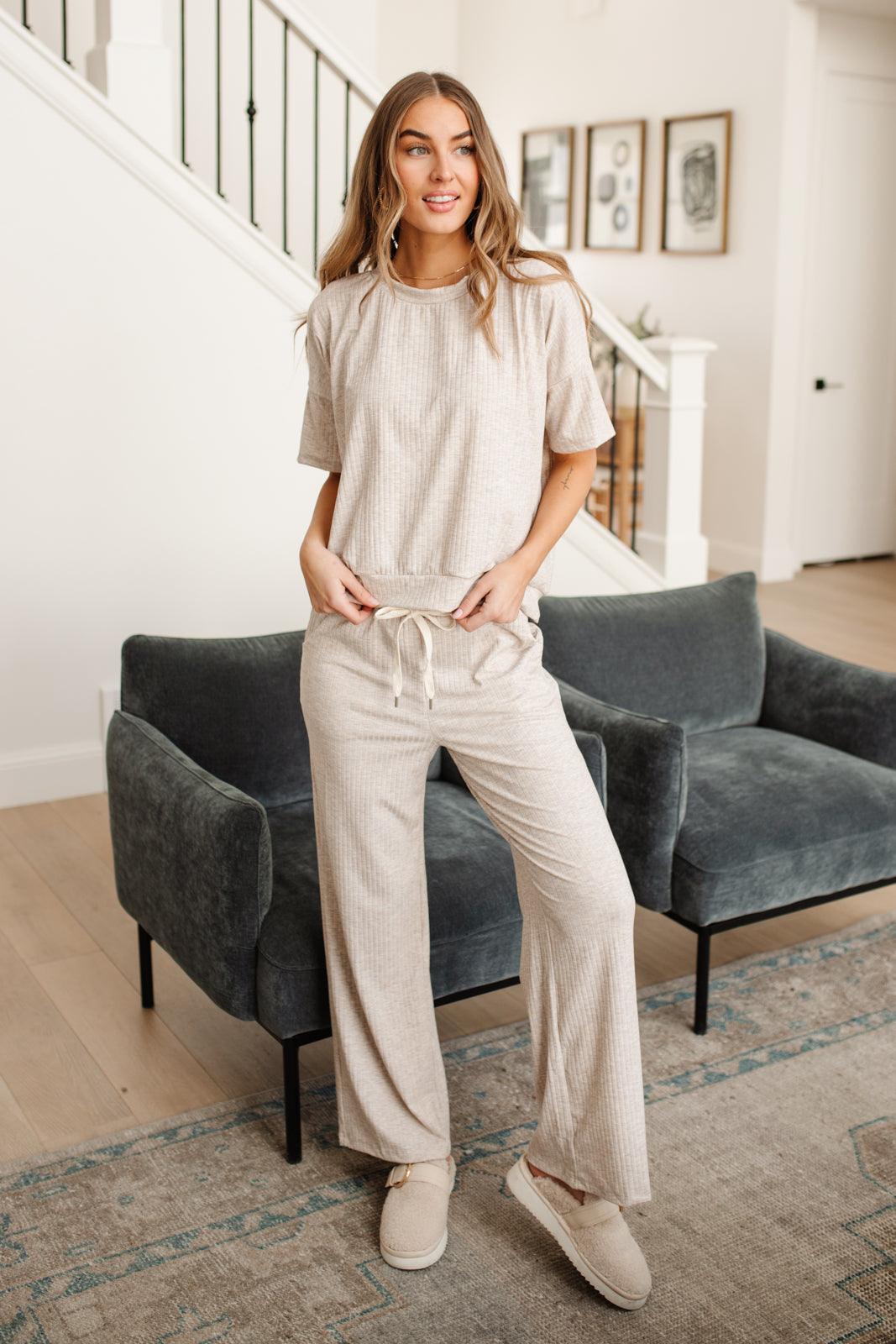 Deja Vu Bottoms in Oatmeal - Waverly Paige Boutique