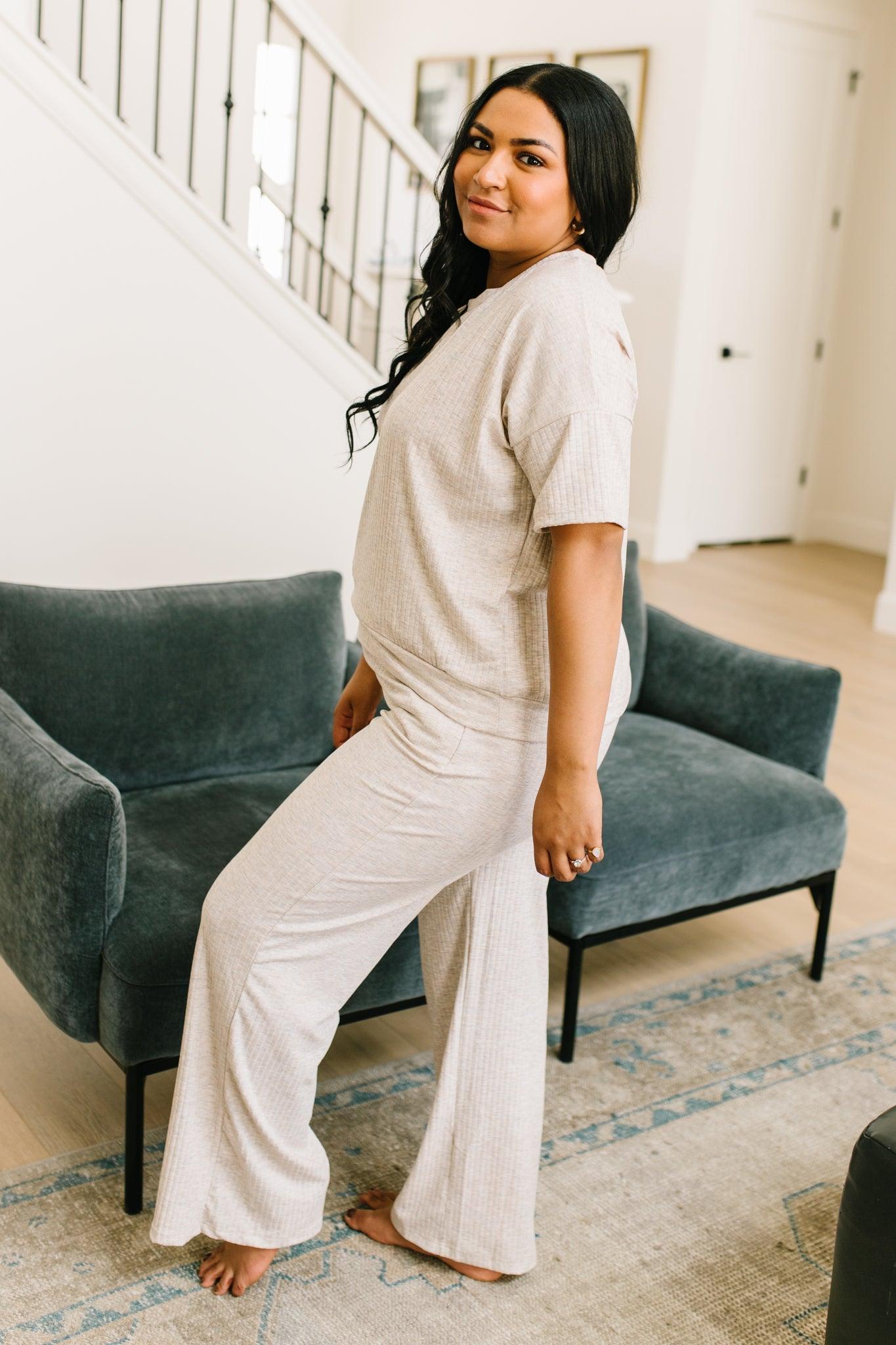 Deja Vu Bottoms in Oatmeal - Waverly Paige Boutique
