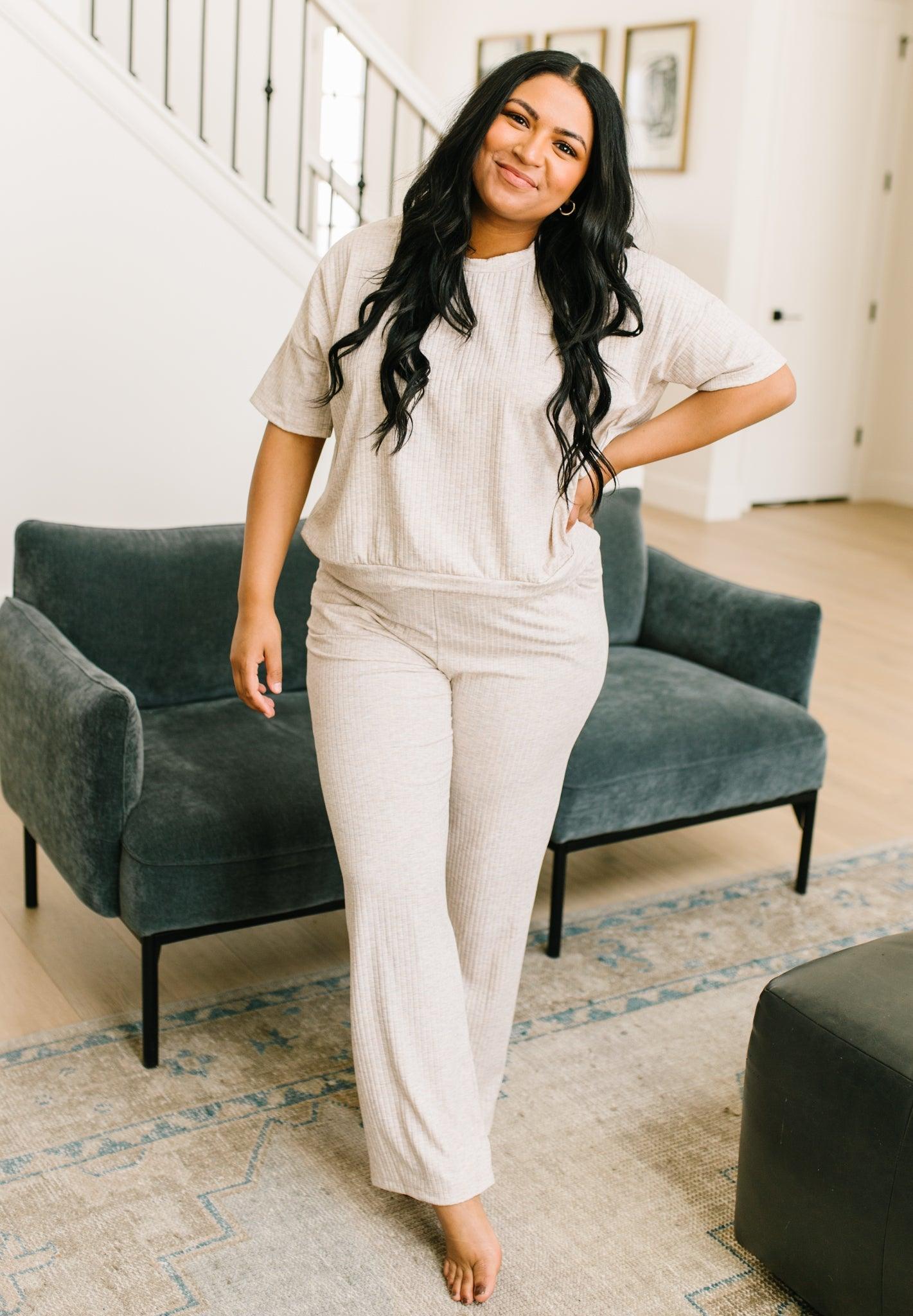 Deja Vu Bottoms in Oatmeal - Waverly Paige Boutique