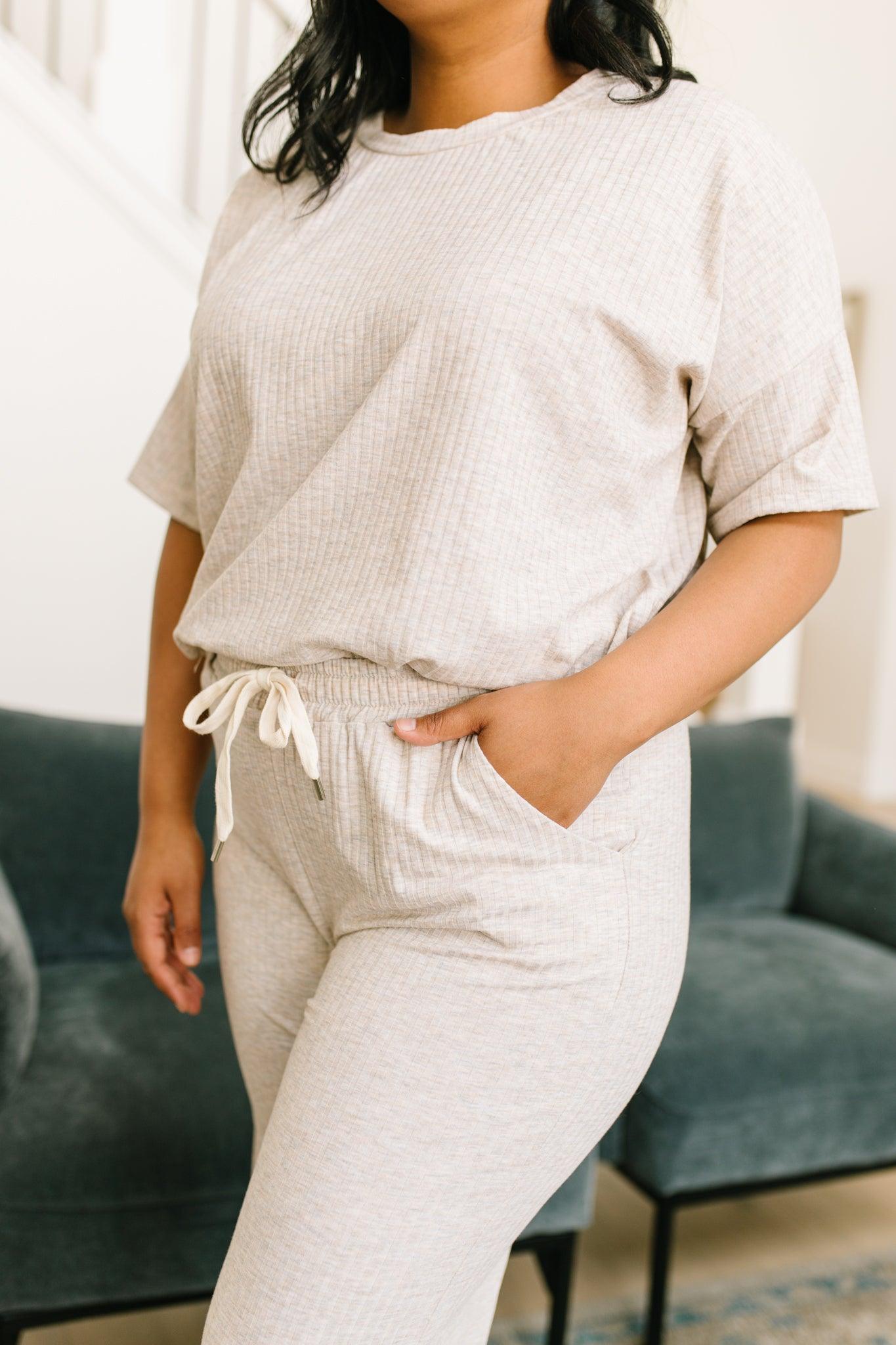 Deja Vu Bottoms in Oatmeal - Waverly Paige Boutique