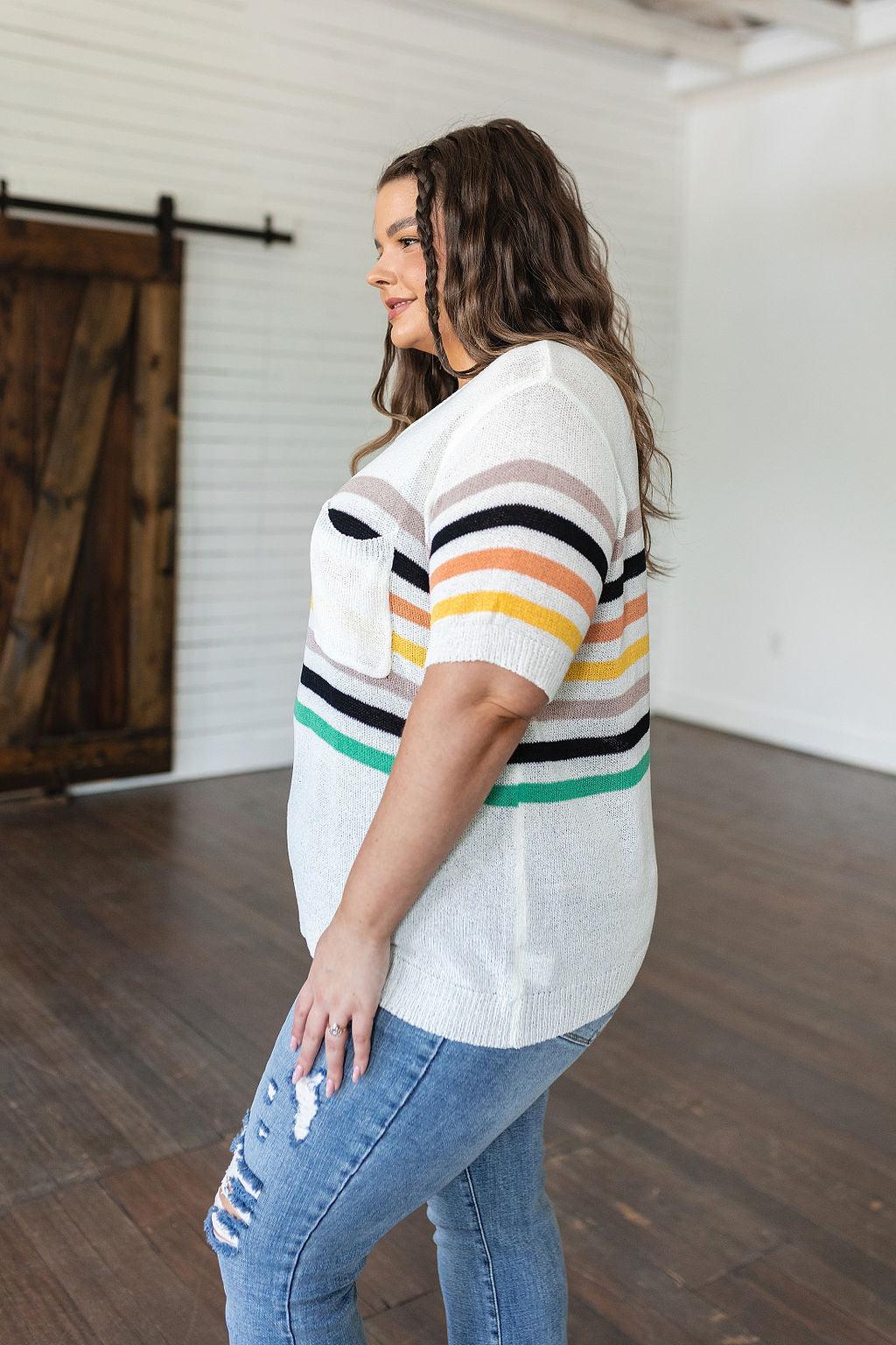 Derby Nights Retro Striped Top - Waverly Paige Boutique