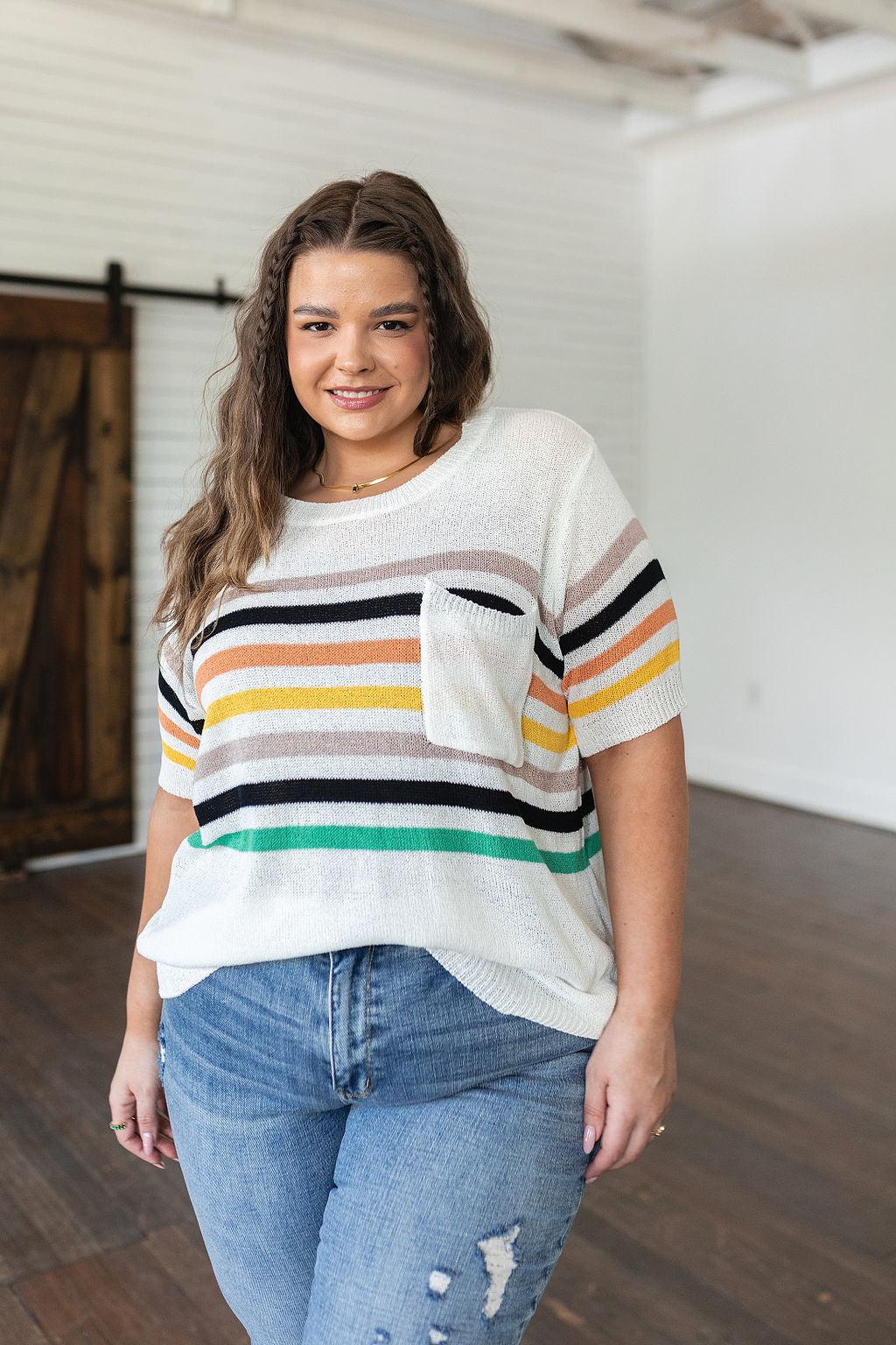 Derby Nights Retro Striped Top - Waverly Paige Boutique