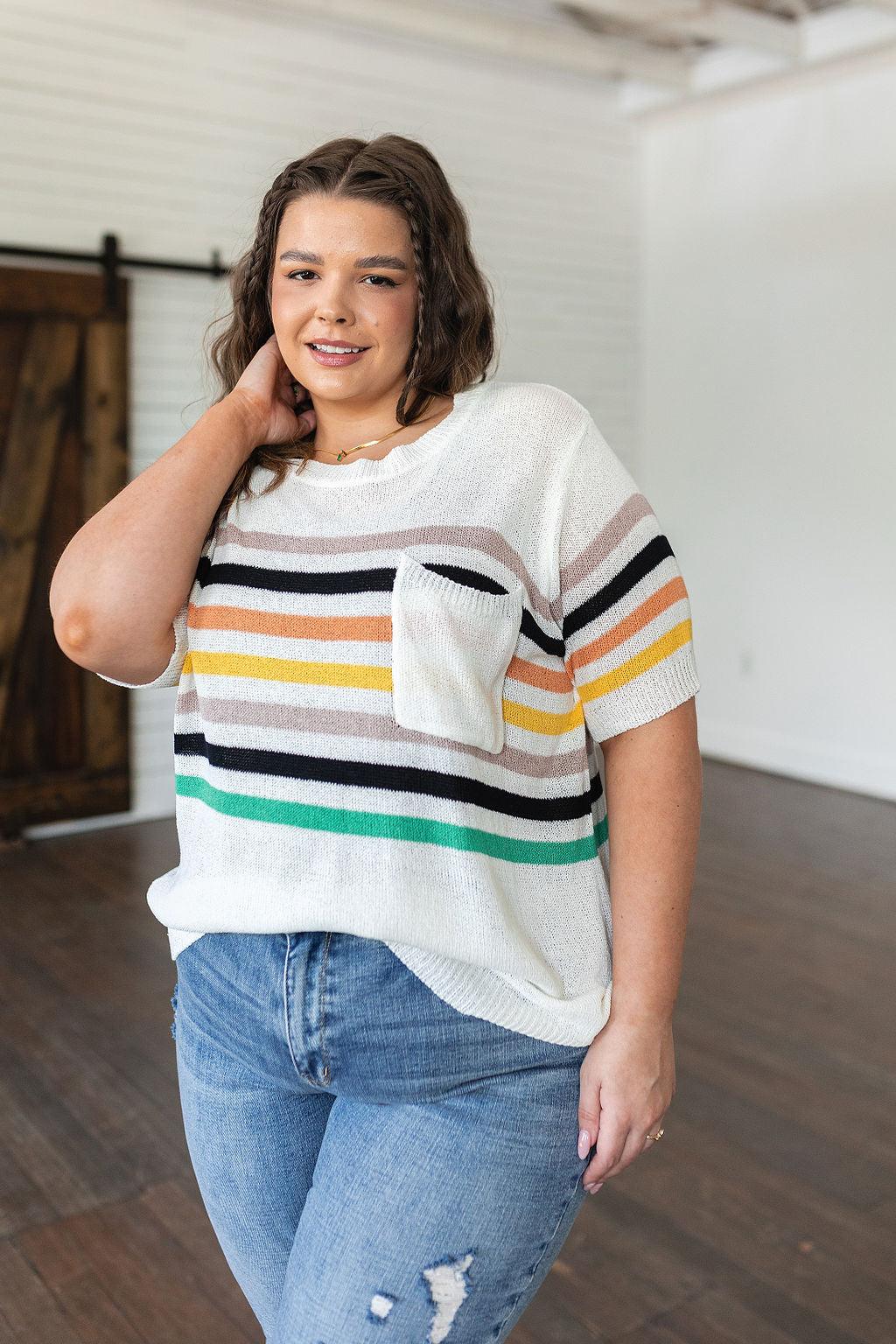 Derby Nights Retro Striped Top - Waverly Paige Boutique