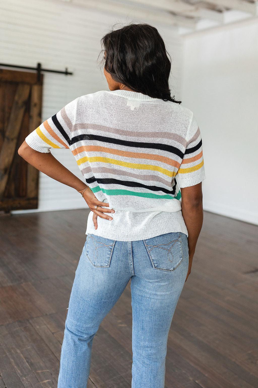 Derby Nights Retro Striped Top - Waverly Paige Boutique