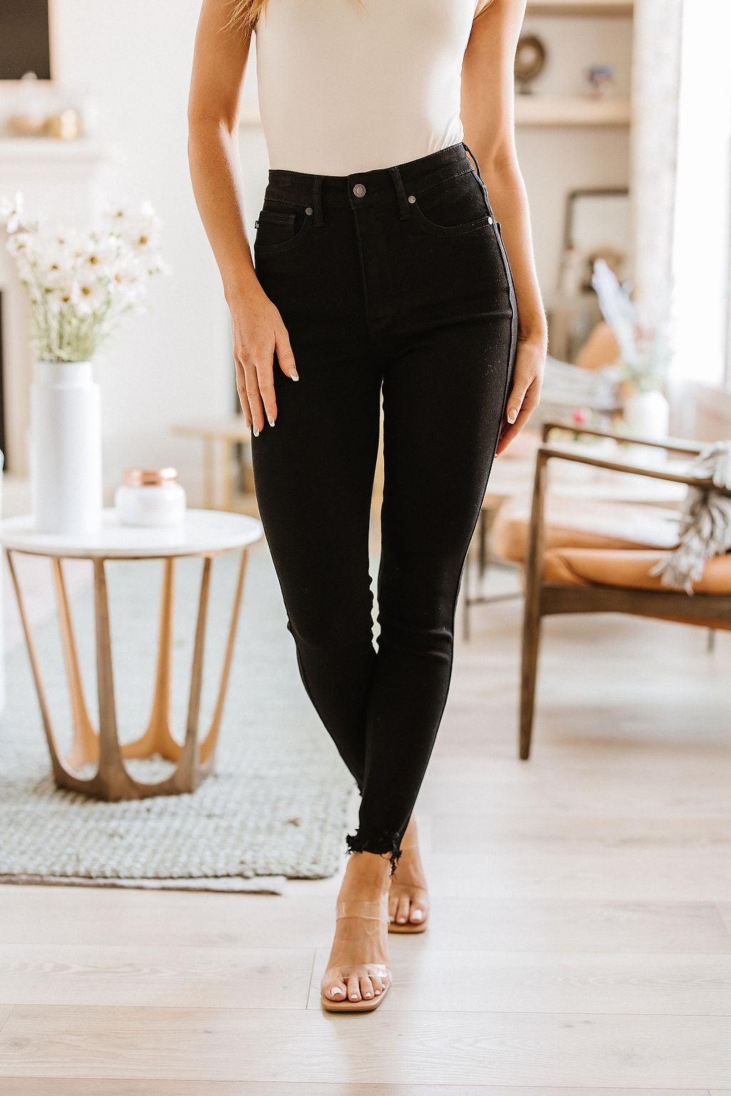 Ebony High Rise Tummy Control Skinny Jeans - Waverly Paige Boutique