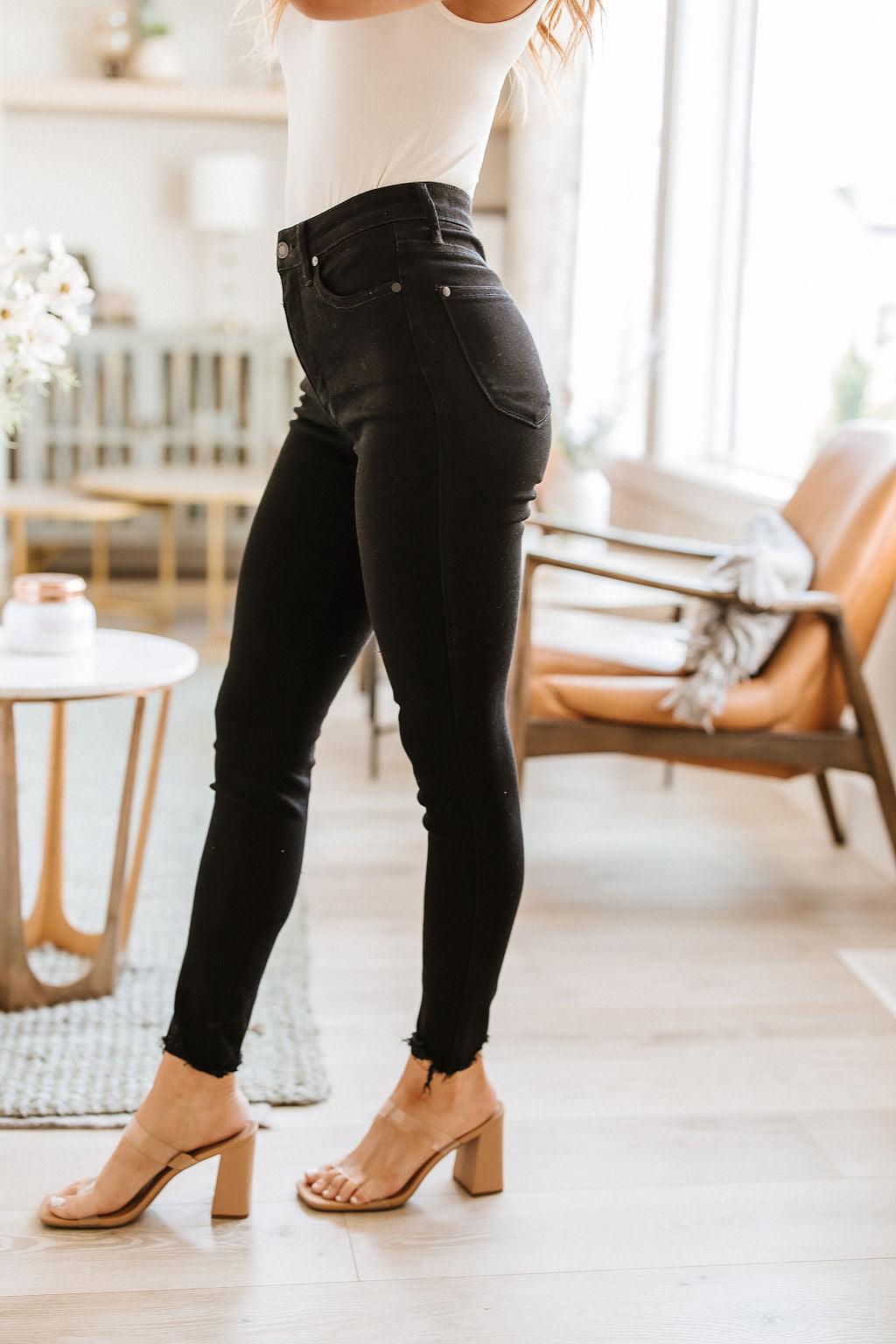 Ebony High Rise Tummy Control Skinny Jeans - Waverly Paige Boutique