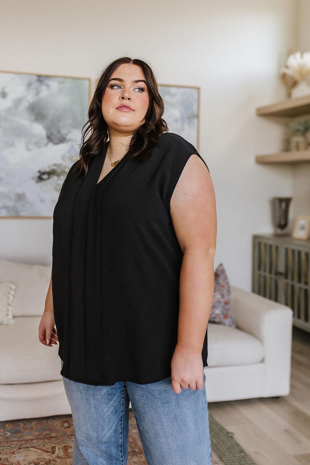 Elevate Everyday Blouse in Black - Waverly Paige Boutique