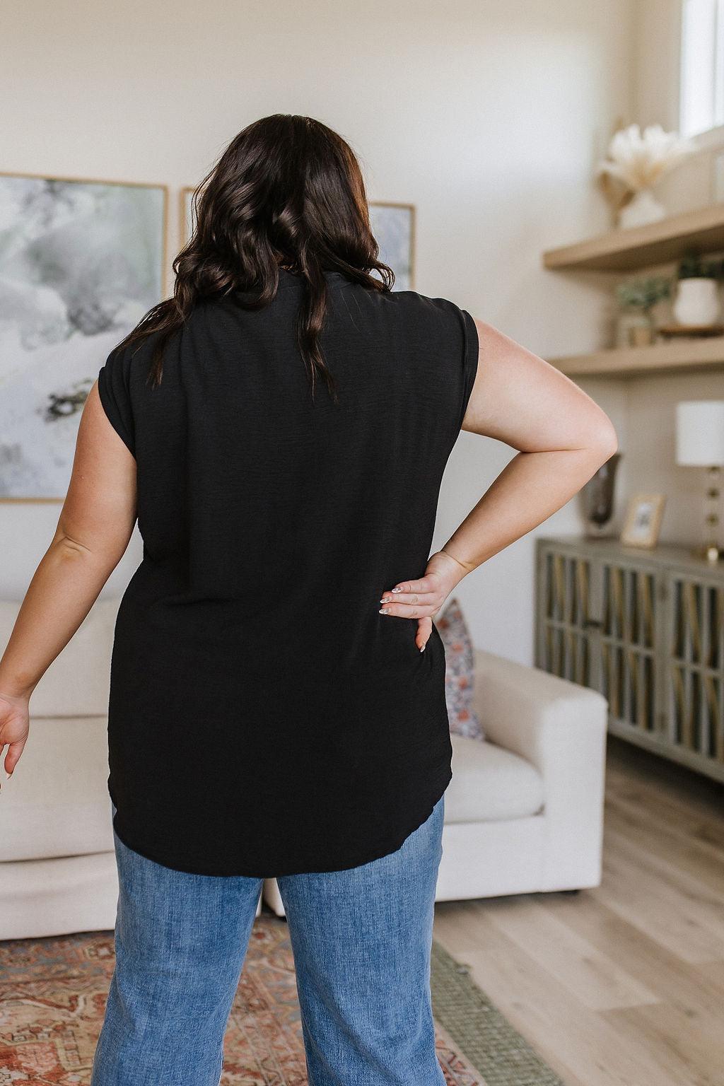 Elevate Everyday Blouse in Black - Waverly Paige Boutique