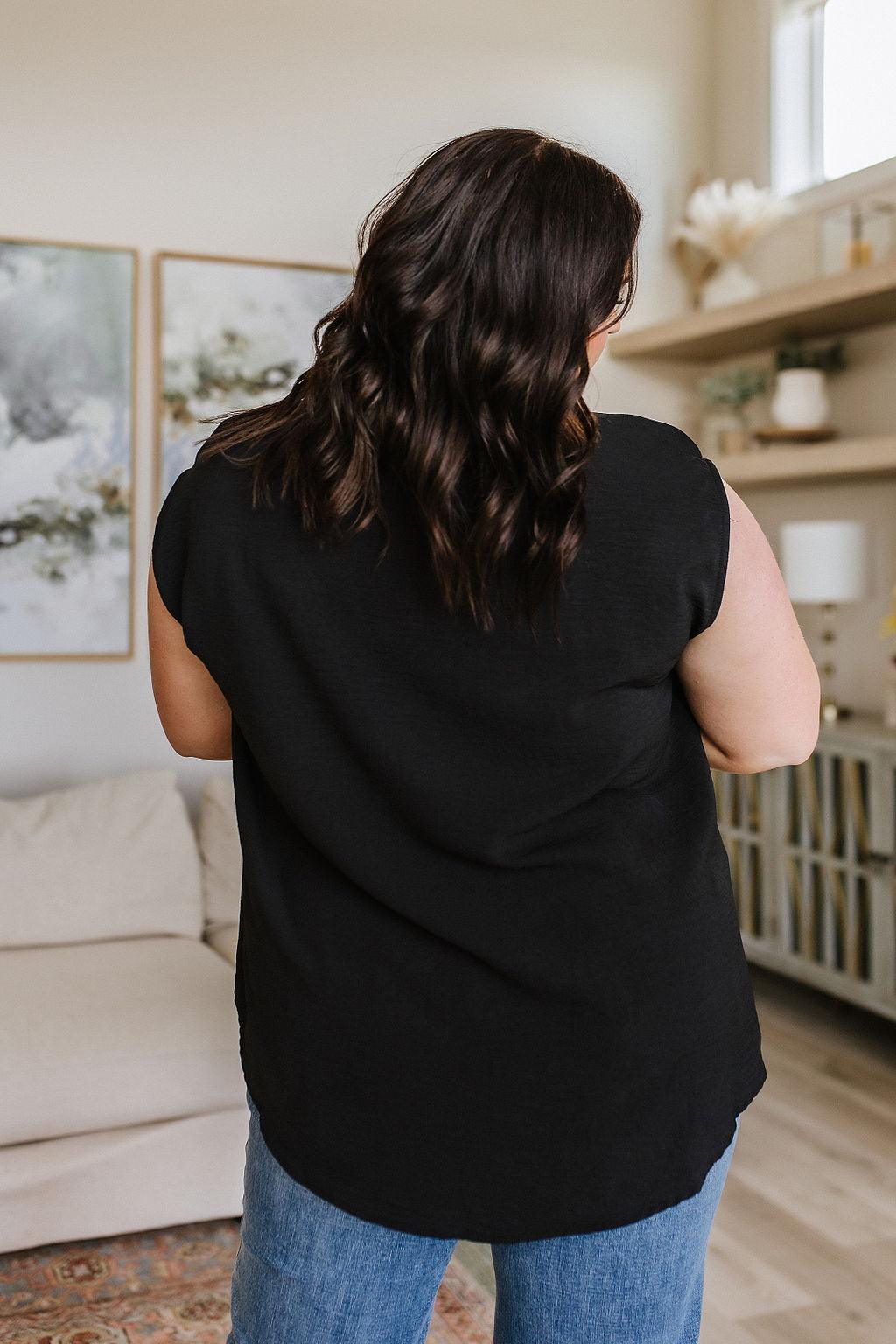 Elevate Everyday Blouse in Black - Waverly Paige Boutique