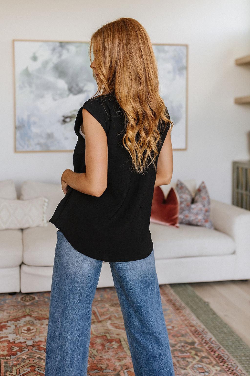 Elevate Everyday Blouse in Black - Waverly Paige Boutique