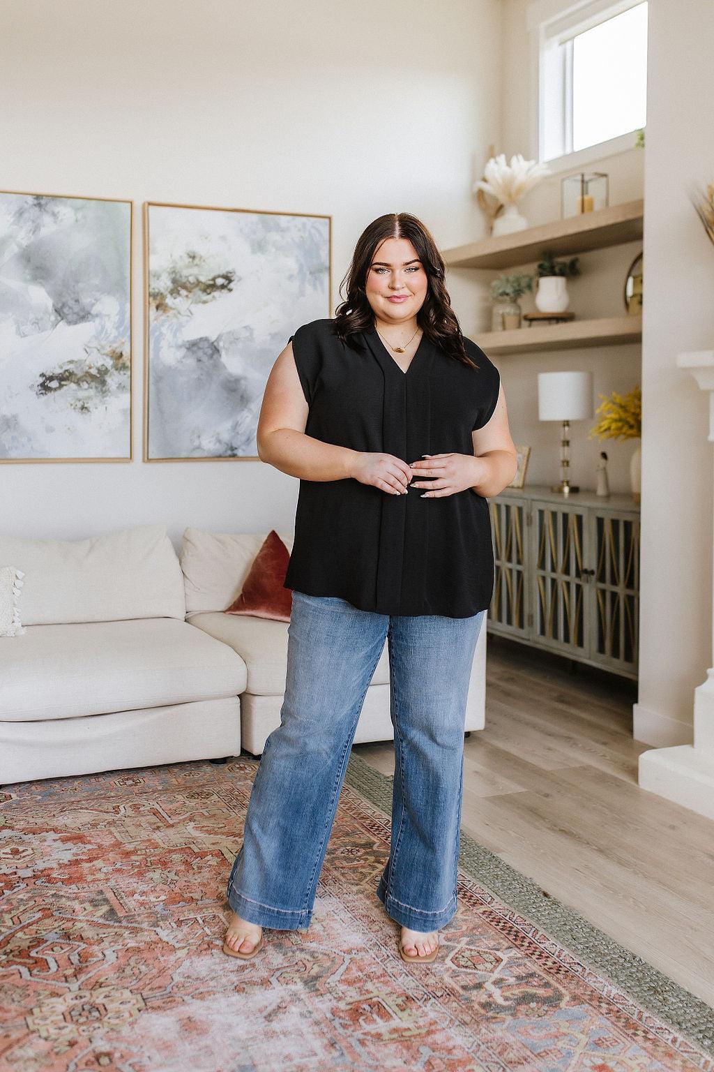 Elevate Everyday Blouse in Black - Waverly Paige Boutique