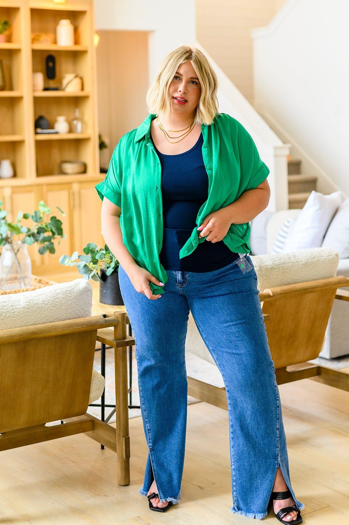 Working On Me Top in Kelly Green - Waverly Paige Boutique
