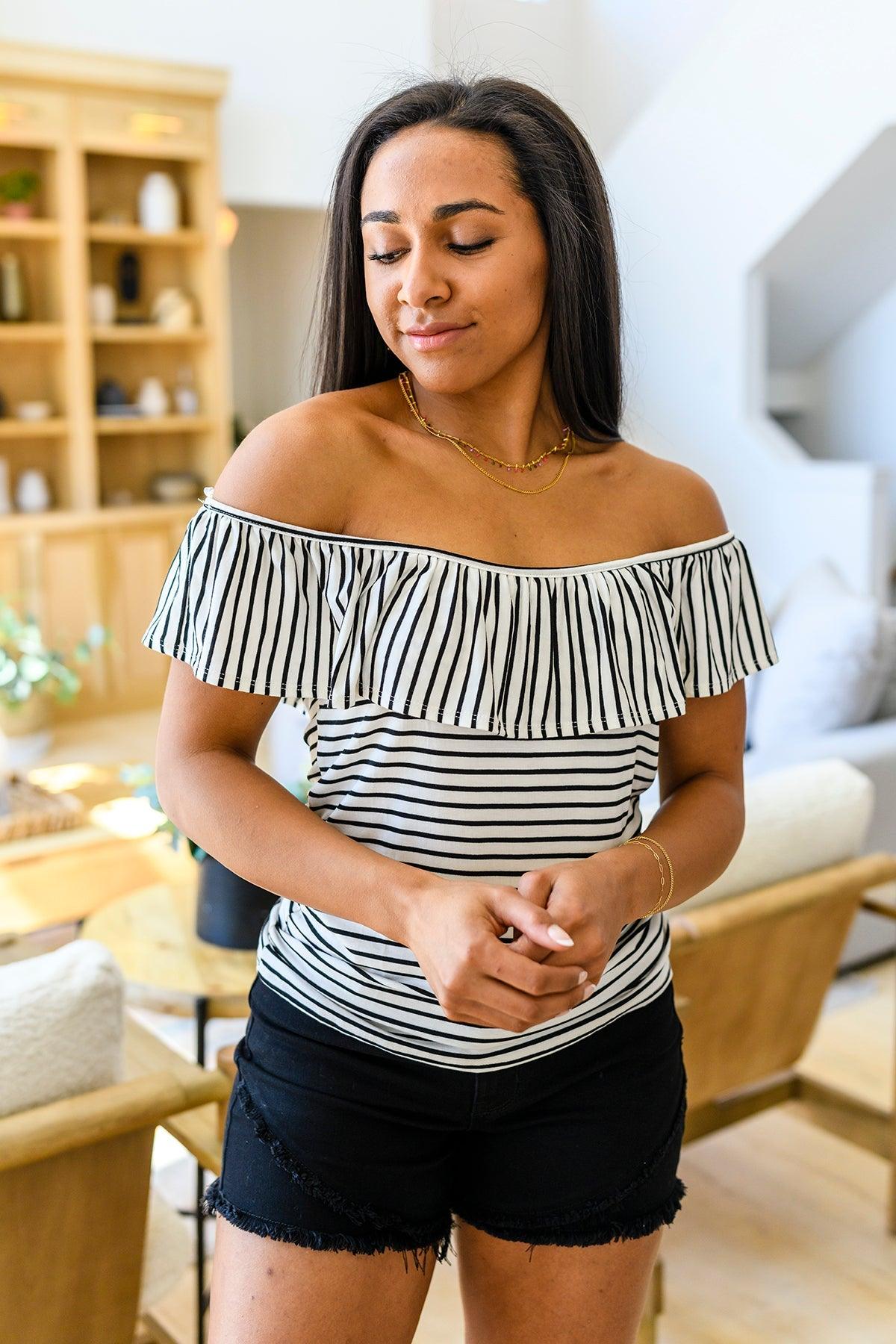 Extra Time Striped Top - Waverly Paige Boutique