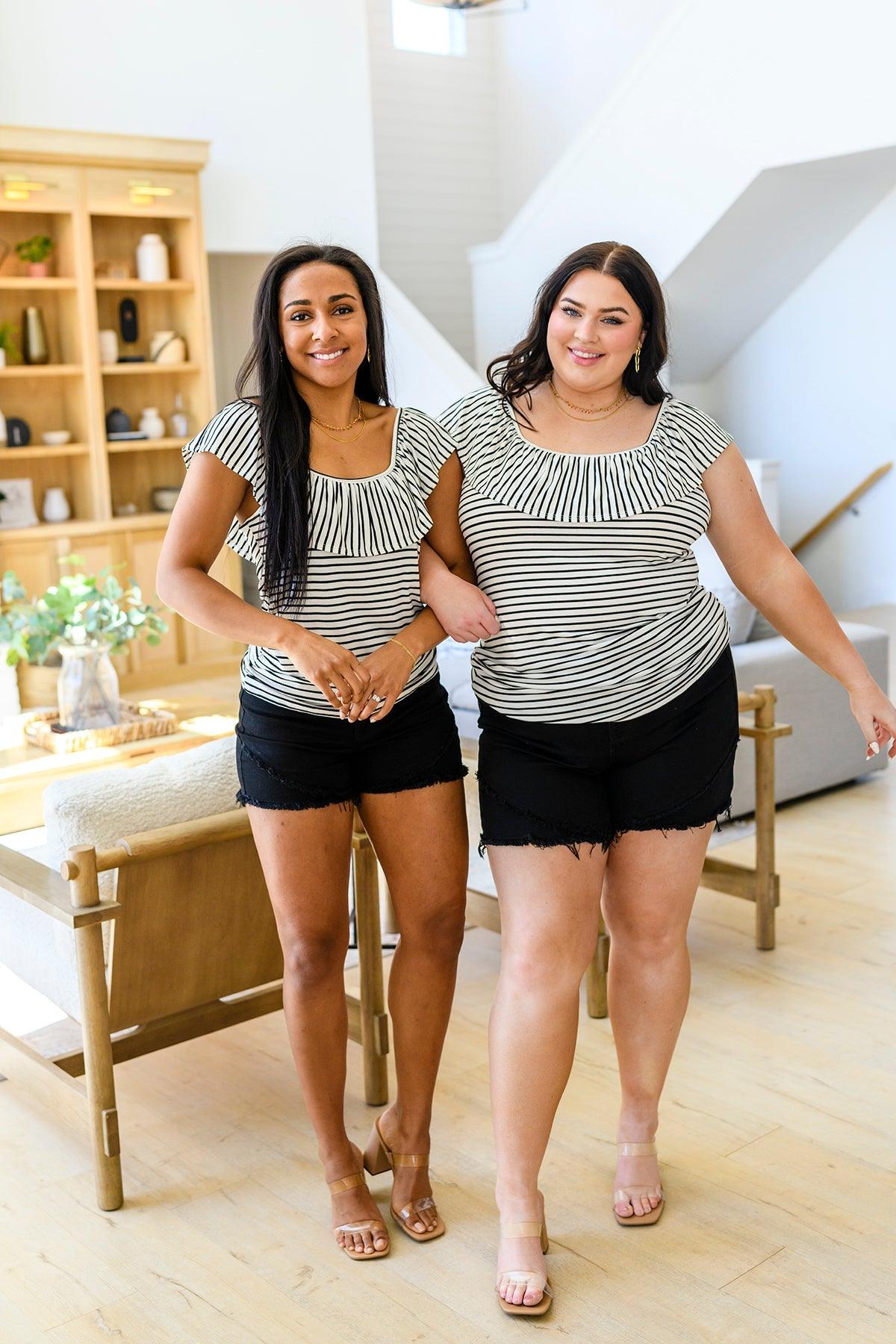 Extra Time Striped Top - Waverly Paige Boutique