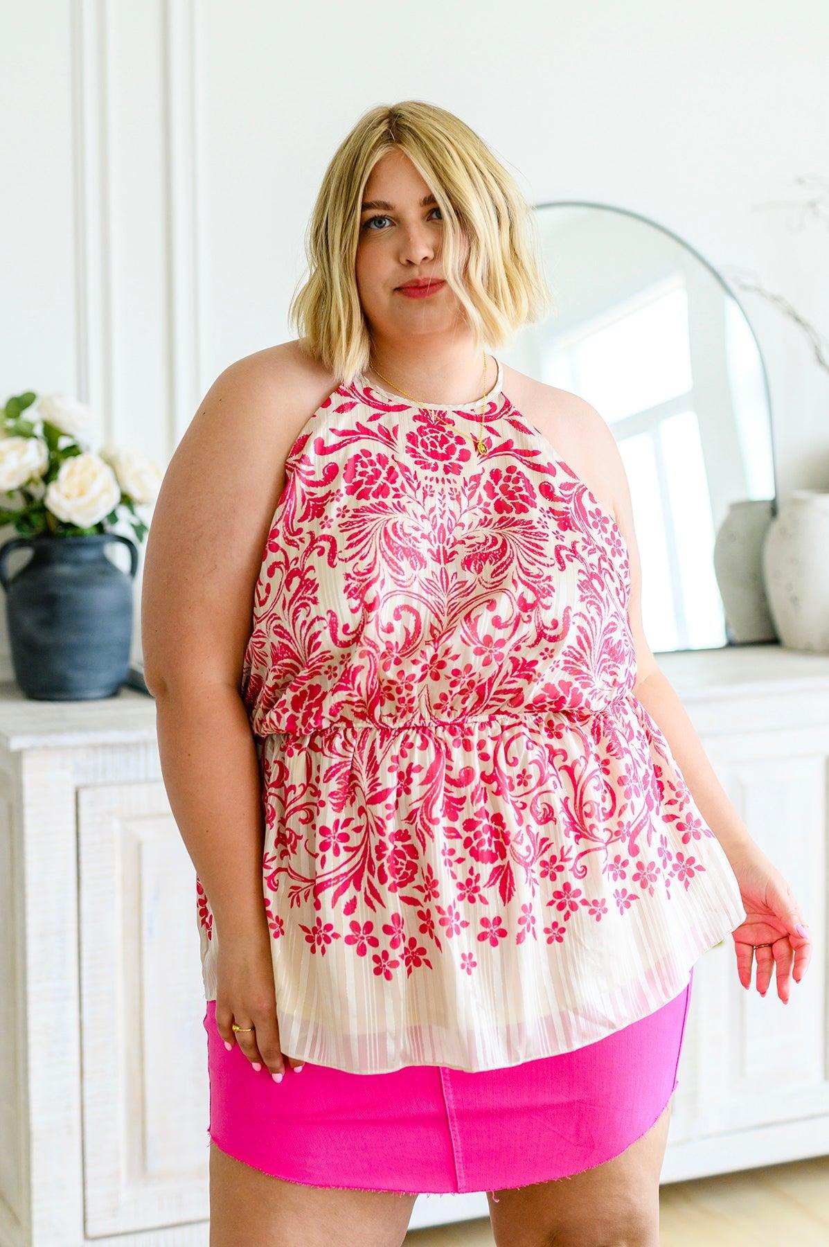 Fantastic Filigree Peplum Blouse - Waverly Paige Boutique
