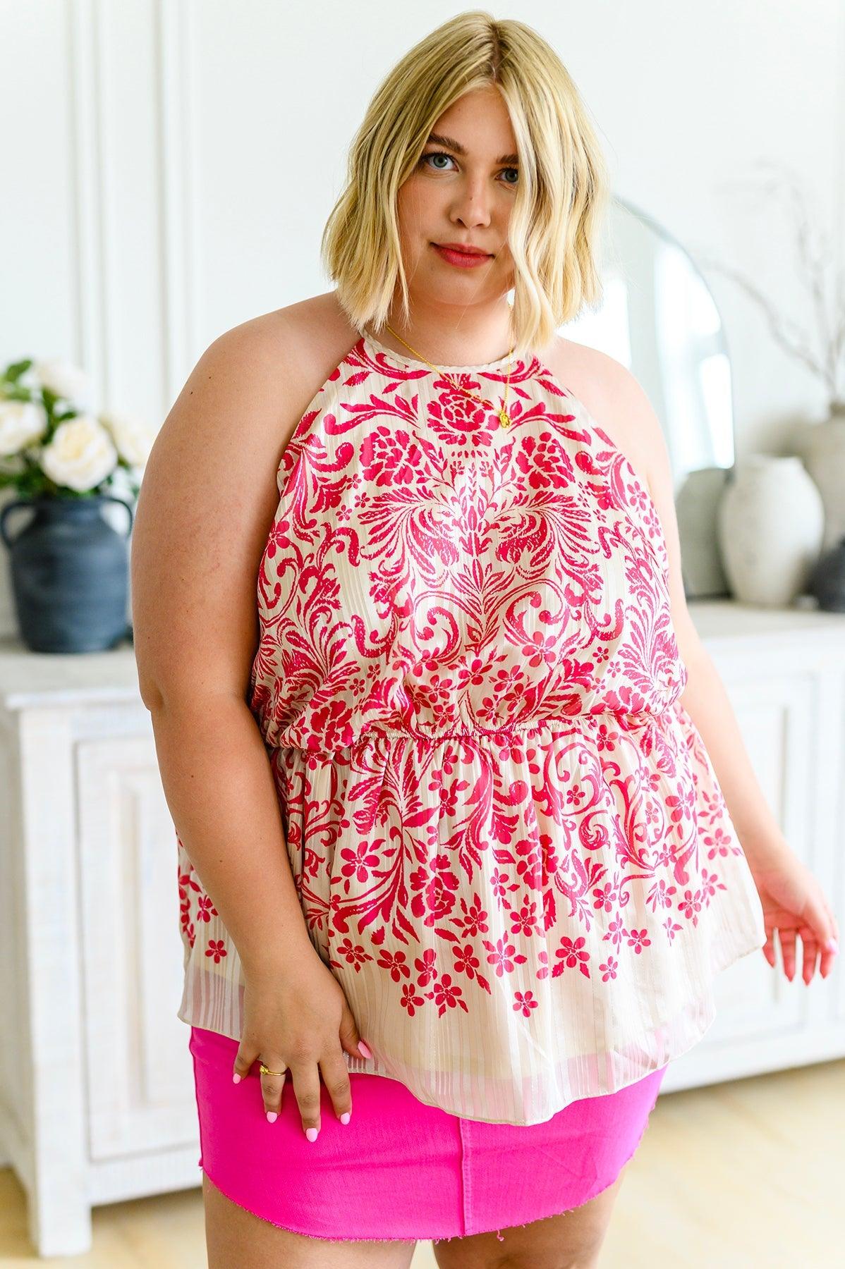 Fantastic Filigree Peplum Blouse - Waverly Paige Boutique
