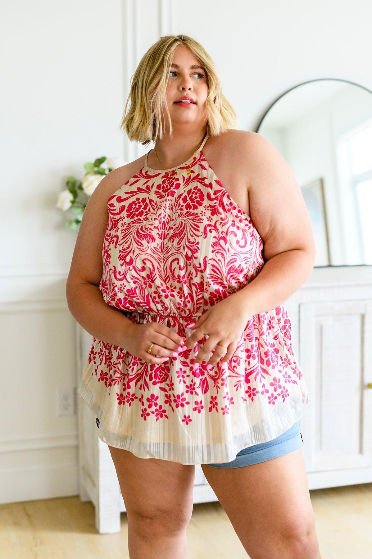 Fantastic Filigree Peplum Blouse - Waverly Paige Boutique