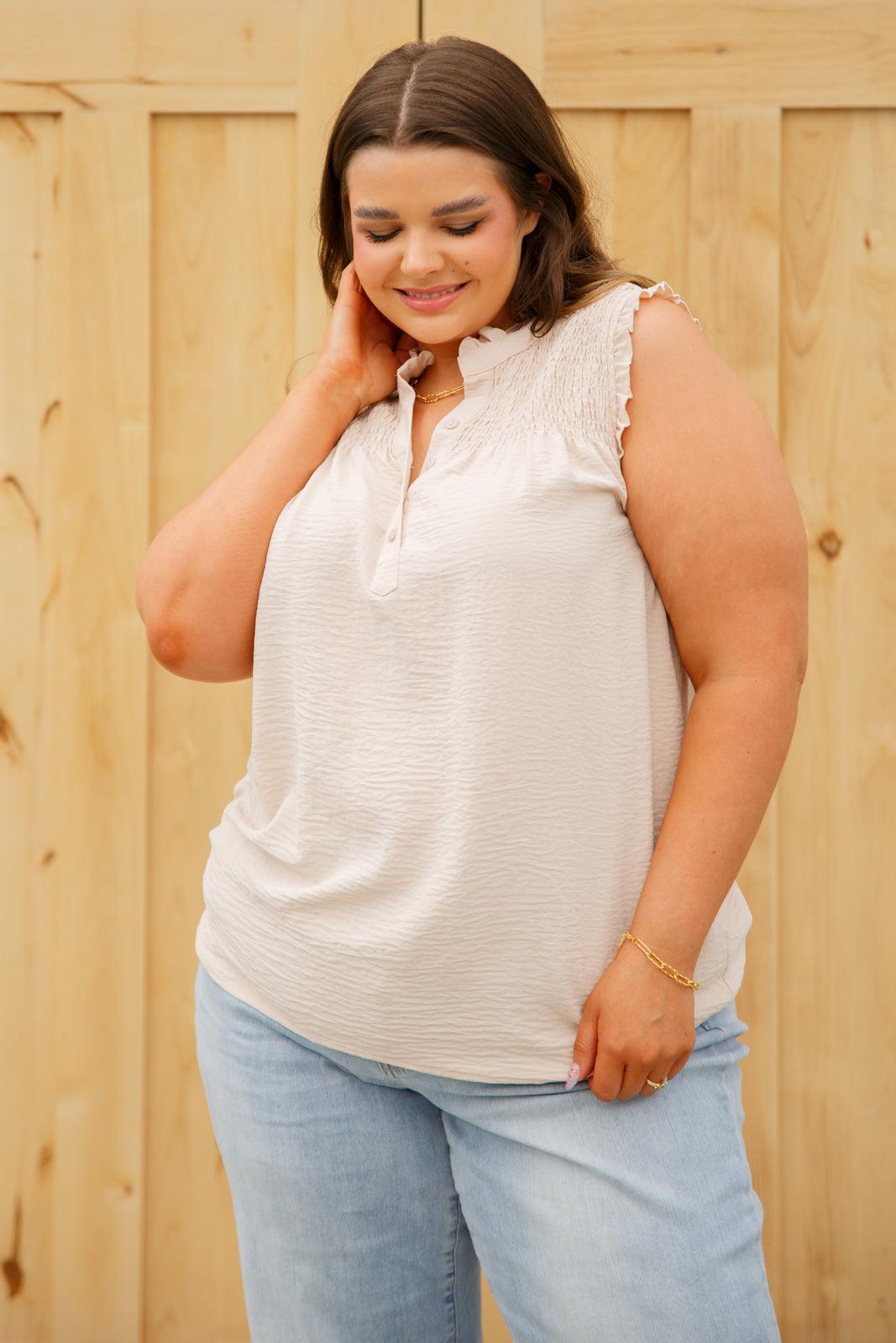 Feeling Fine Ruffle Detail Blouse - Waverly Paige Boutique