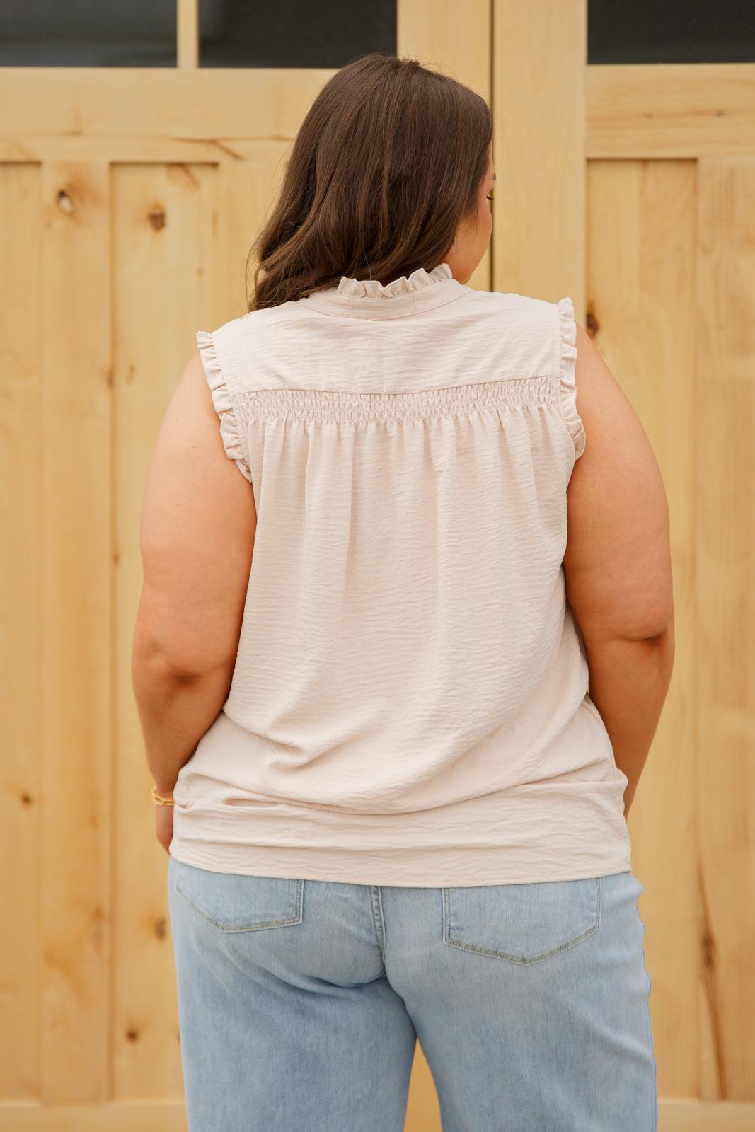 Feeling Fine Ruffle Detail Blouse - Waverly Paige Boutique