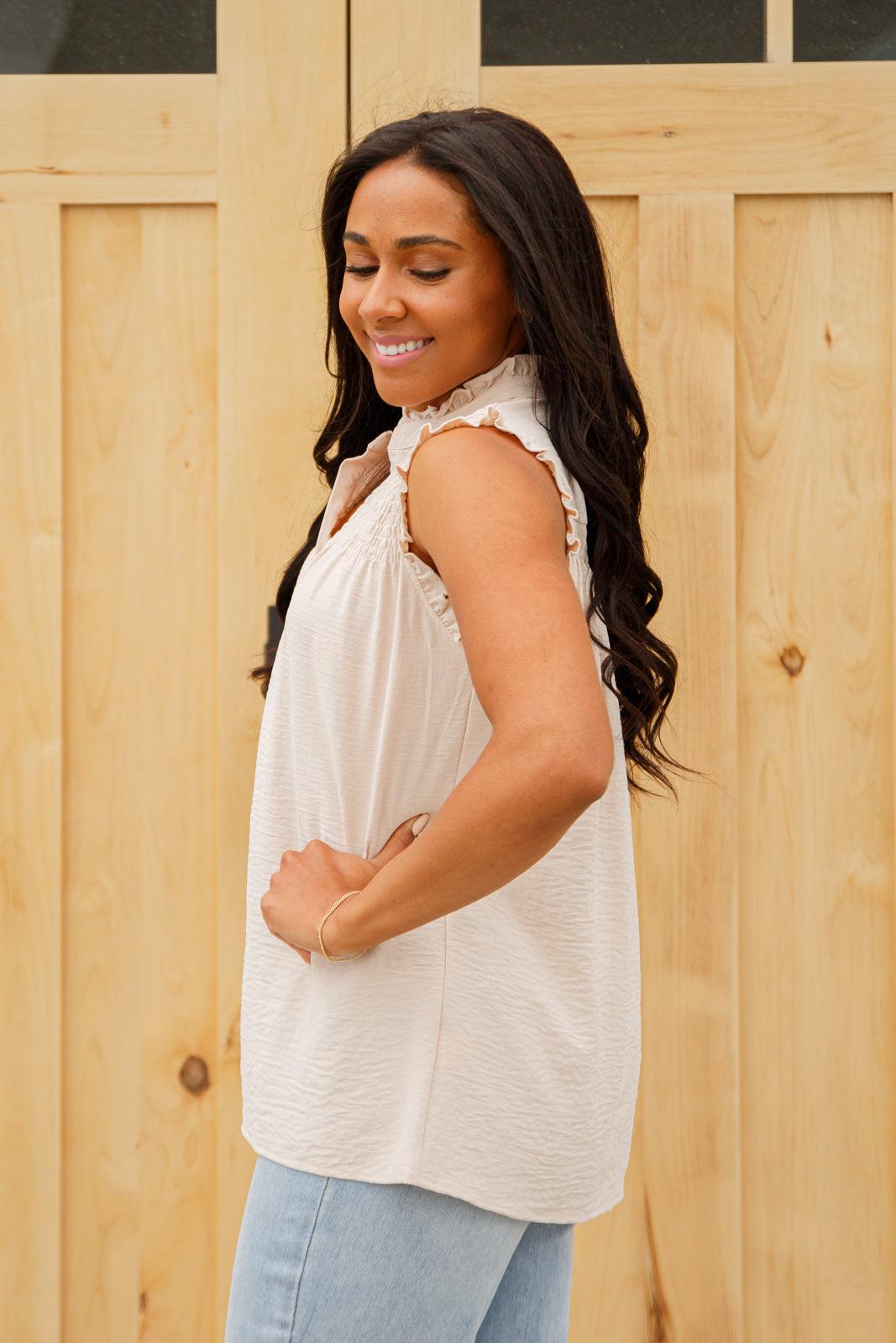 Feeling Fine Ruffle Detail Blouse - Waverly Paige Boutique