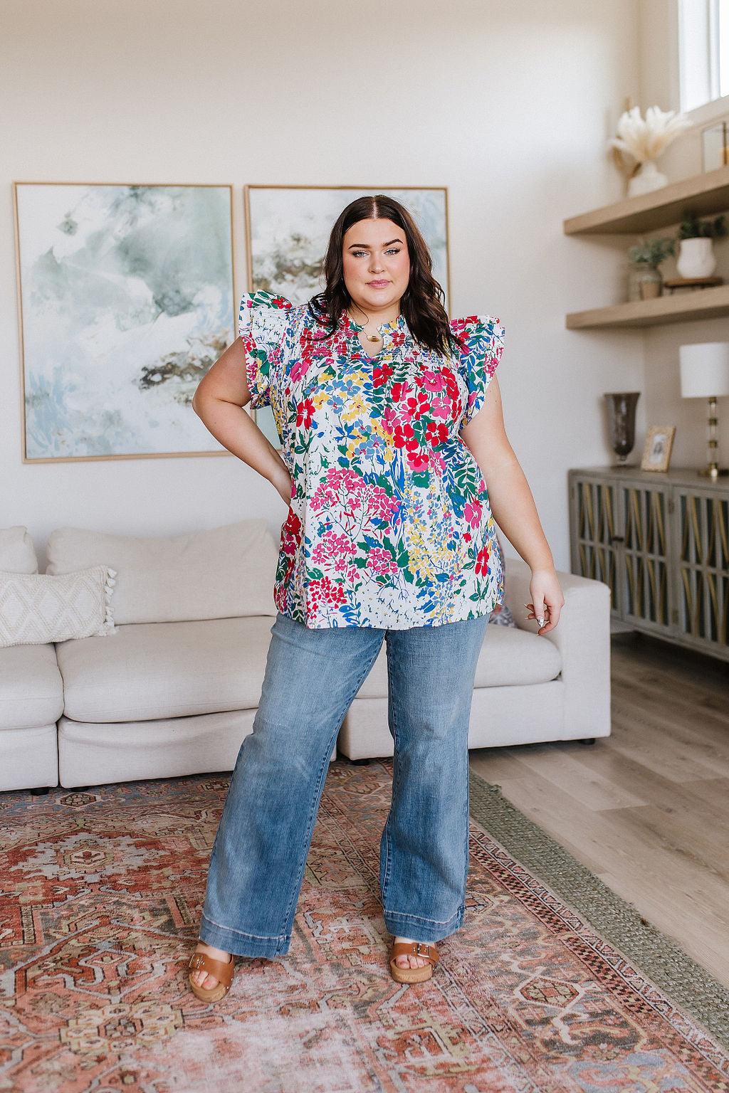 Floral Impressions Blouse - Waverly Paige Boutique