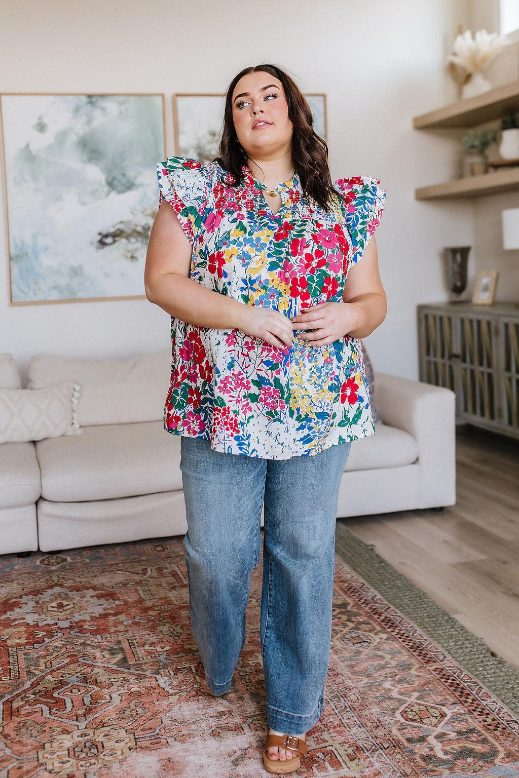 Floral Impressions Blouse - Waverly Paige Boutique