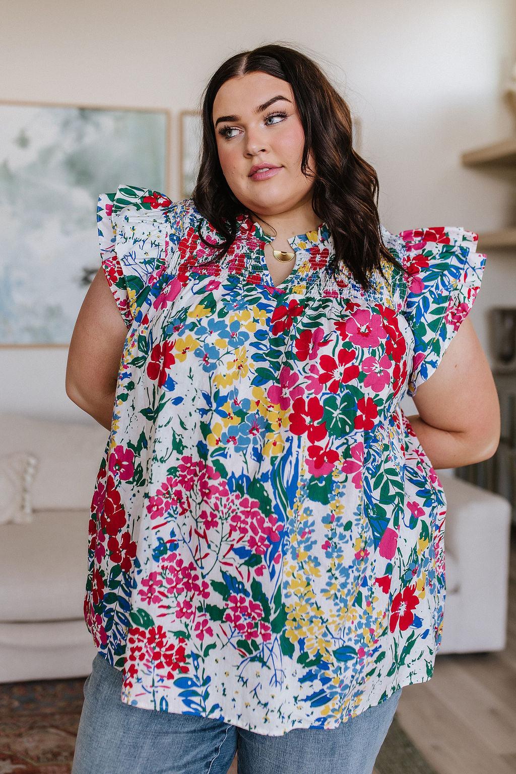 Floral Impressions Blouse - Waverly Paige Boutique