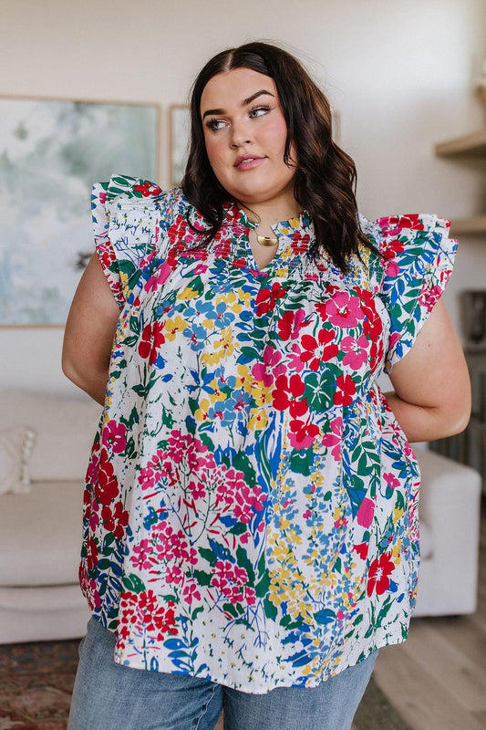 Floral Impressions Blouse - Waverly Paige Boutique