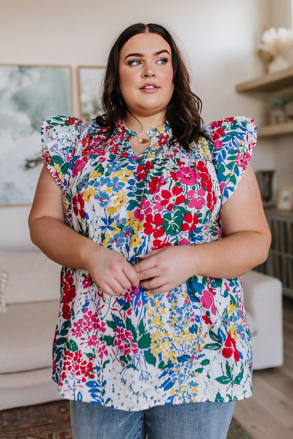 Floral Impressions Blouse - Waverly Paige Boutique