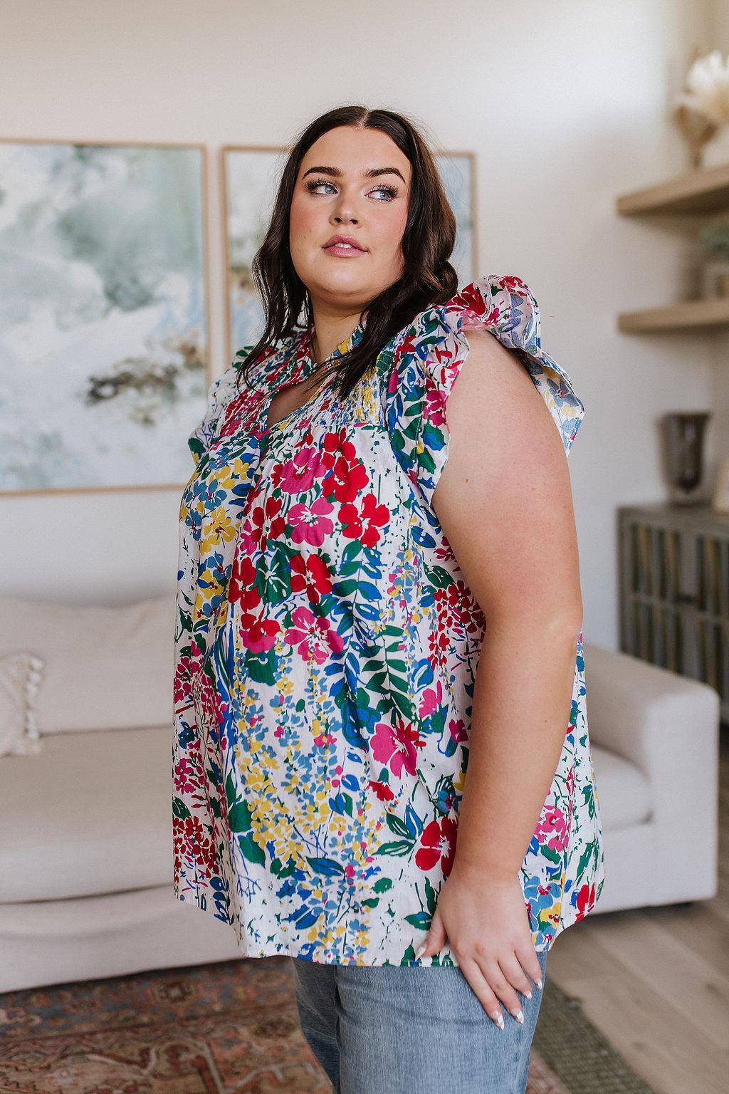 Floral Impressions Blouse - Waverly Paige Boutique
