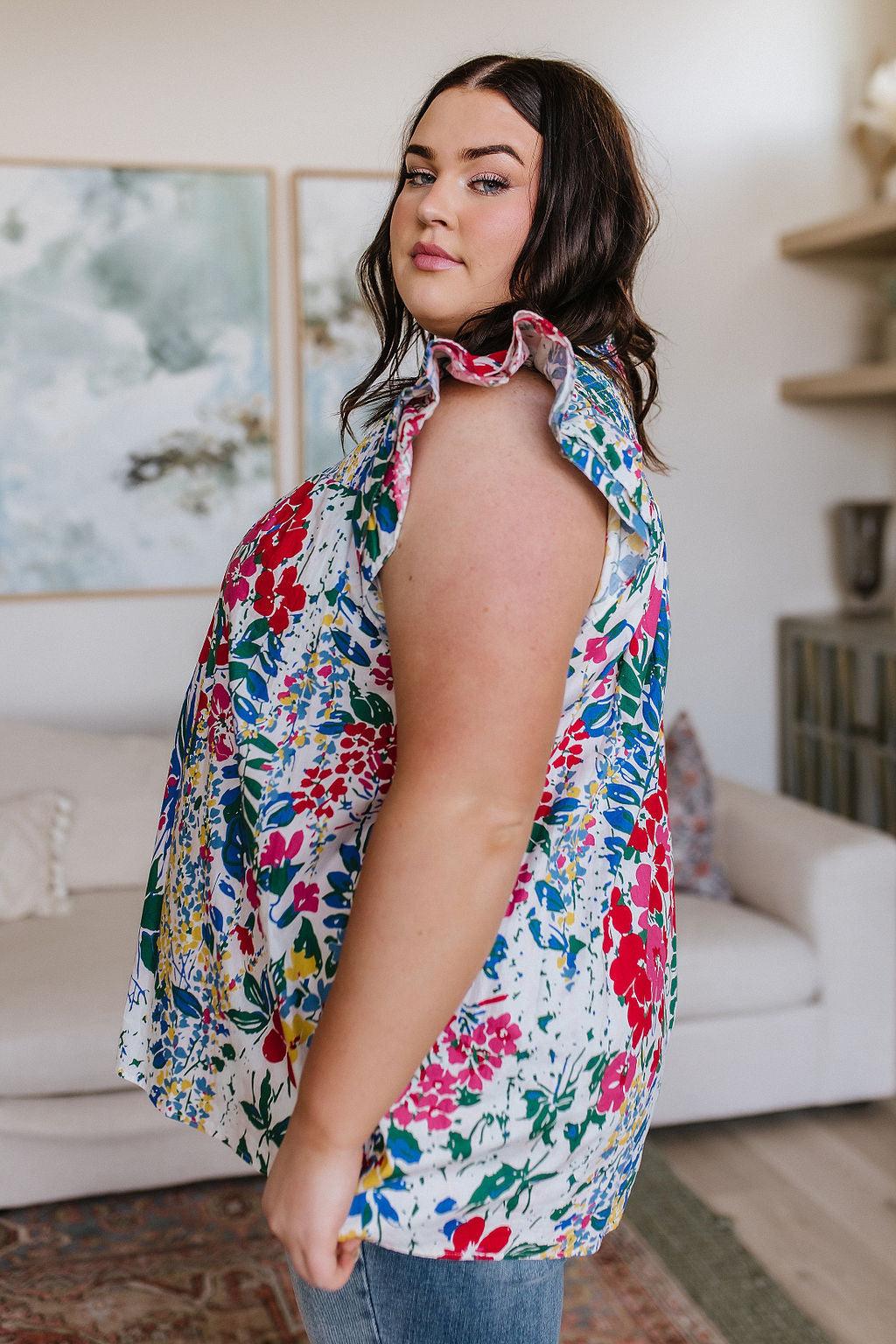 Floral Impressions Blouse - Waverly Paige Boutique