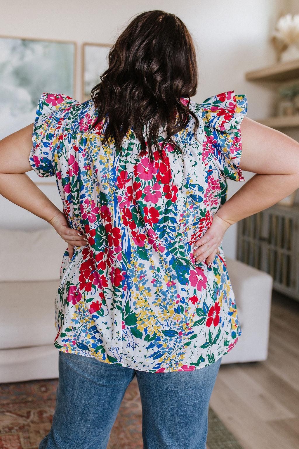 Floral Impressions Blouse - Waverly Paige Boutique