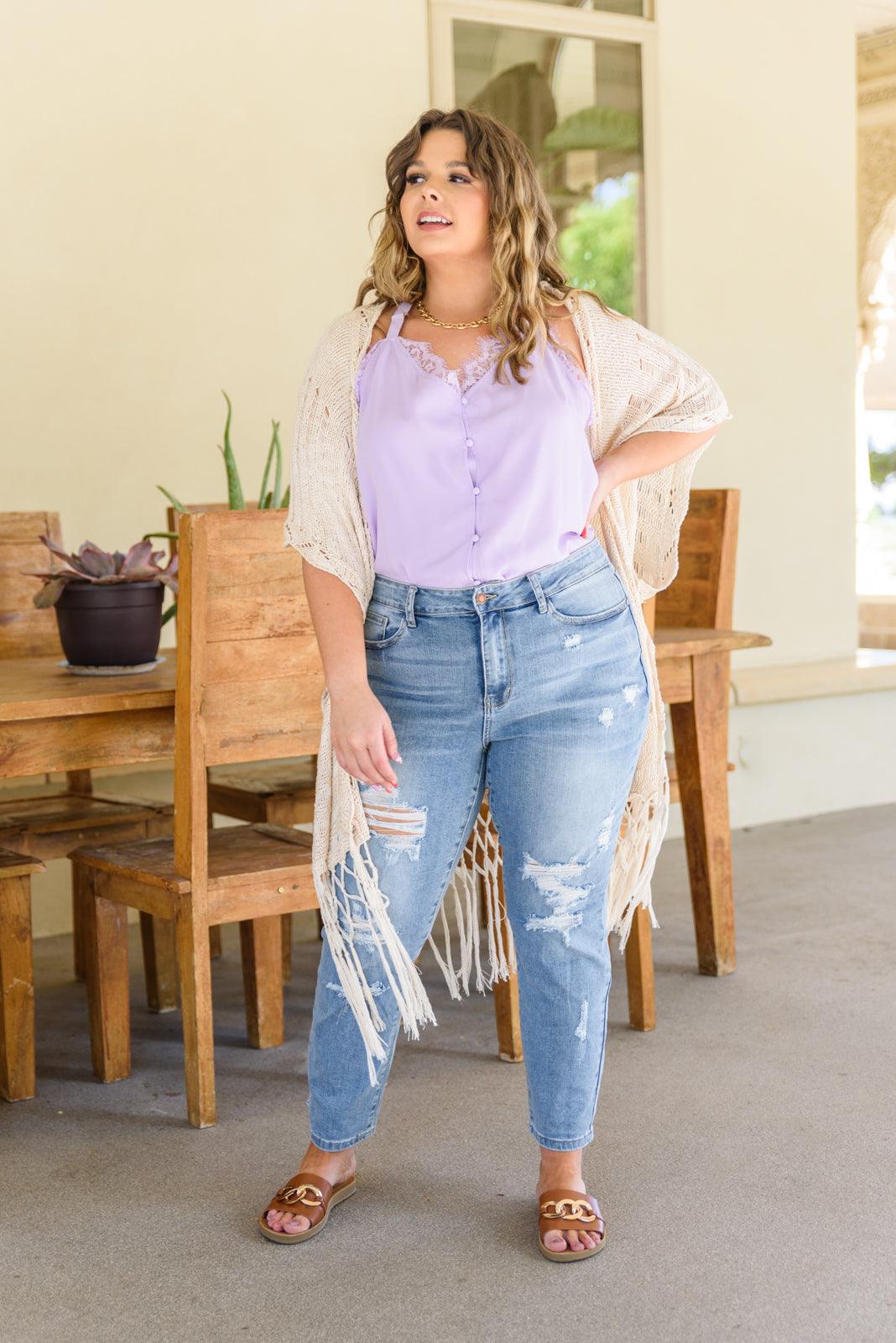 Florence High Waist Destroyed Boyfriend Jeans - Waverly Paige Boutique