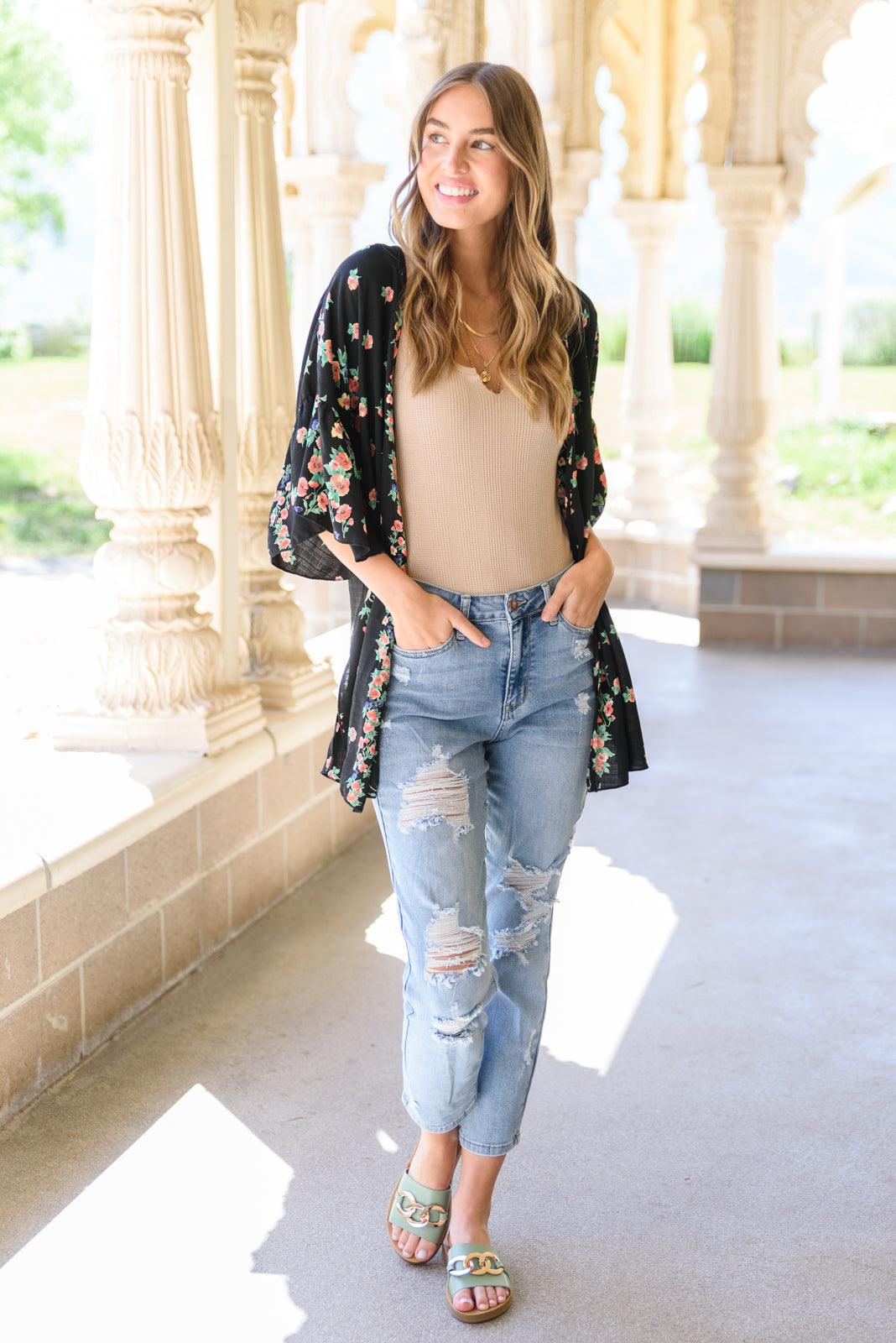 Florence High Waist Destroyed Boyfriend Jeans - Waverly Paige Boutique