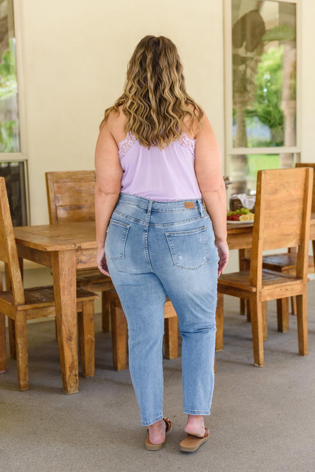 Florence High Waist Destroyed Boyfriend Jeans - Waverly Paige Boutique