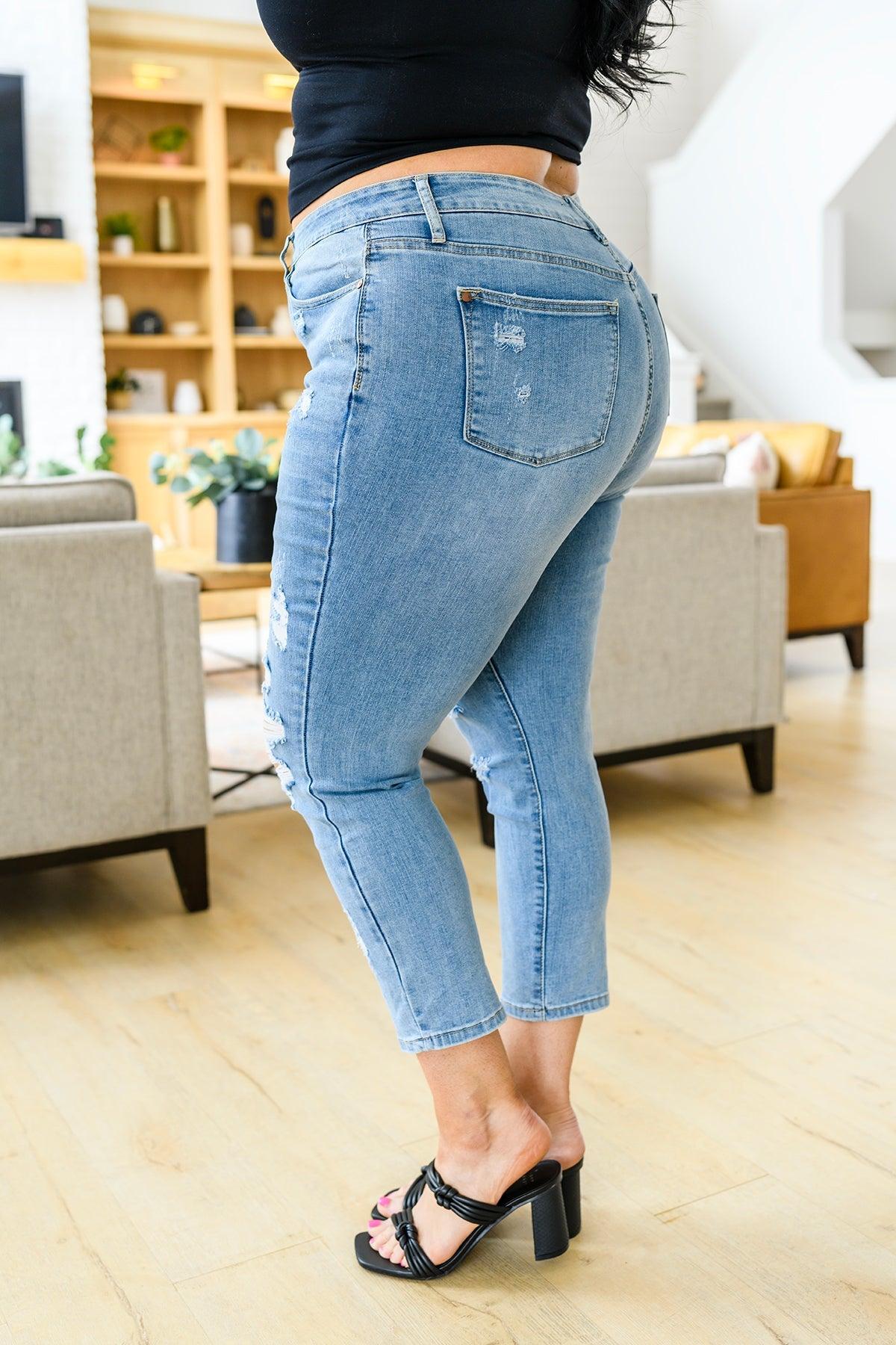Florence High Waist Destroyed Boyfriend Jeans - Waverly Paige Boutique
