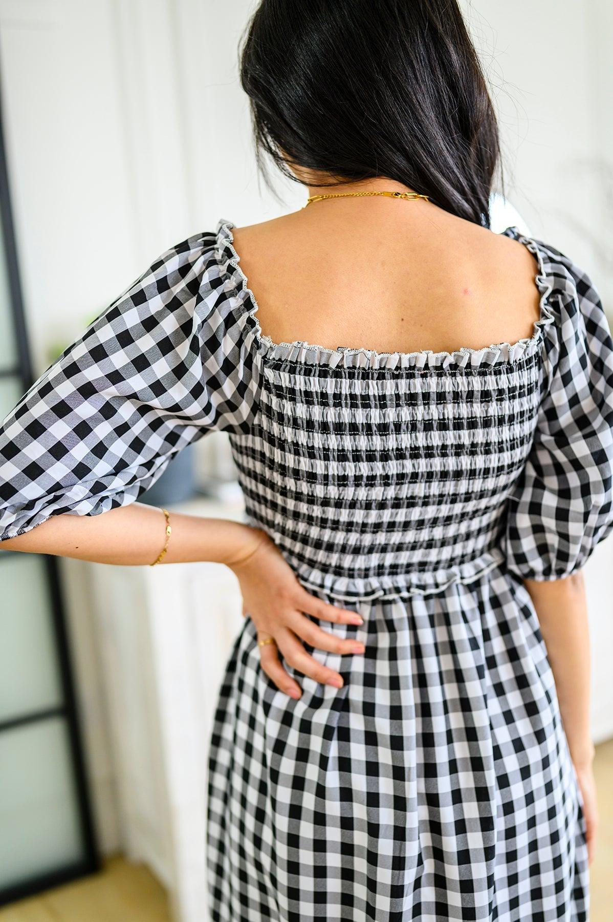 Greenville Gingham Midi Dress - Waverly Paige Boutique