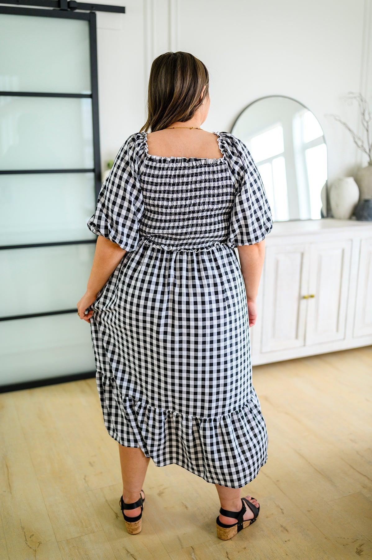 Greenville Gingham Midi Dress - Waverly Paige Boutique
