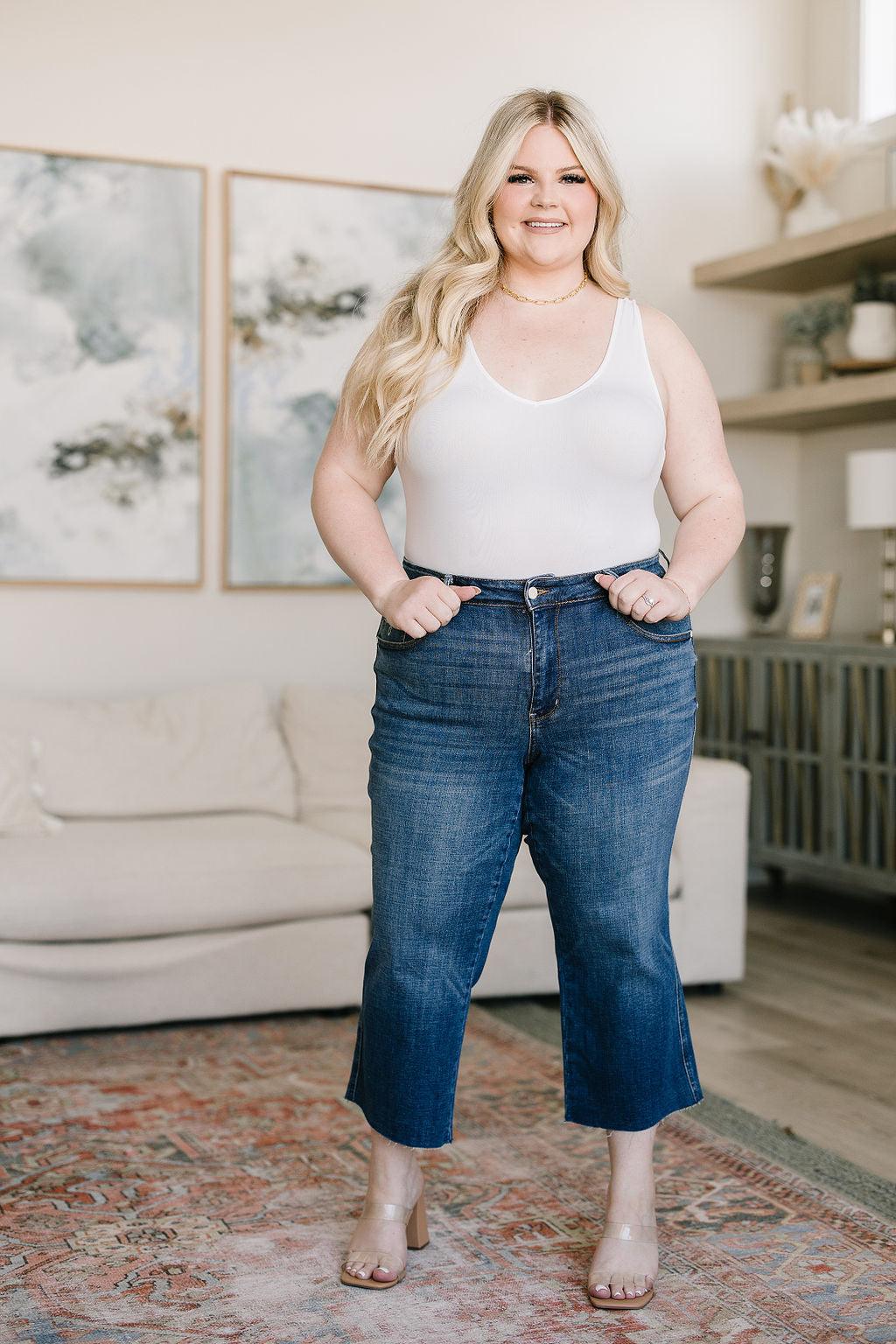 Hayes High Rise Wide Leg Crop Jeans - Waverly Paige Boutique