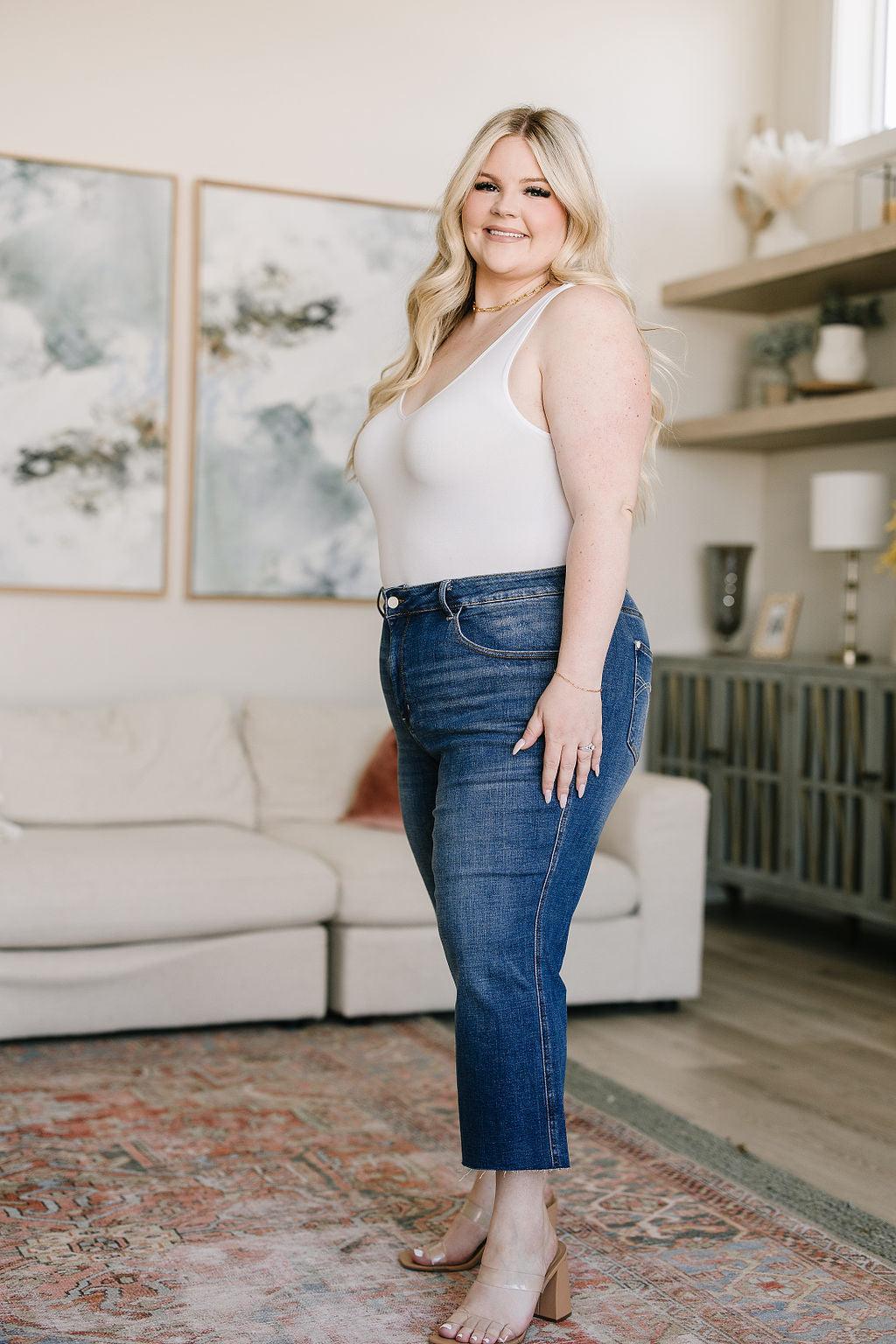 Hayes High Rise Wide Leg Crop Jeans - Waverly Paige Boutique