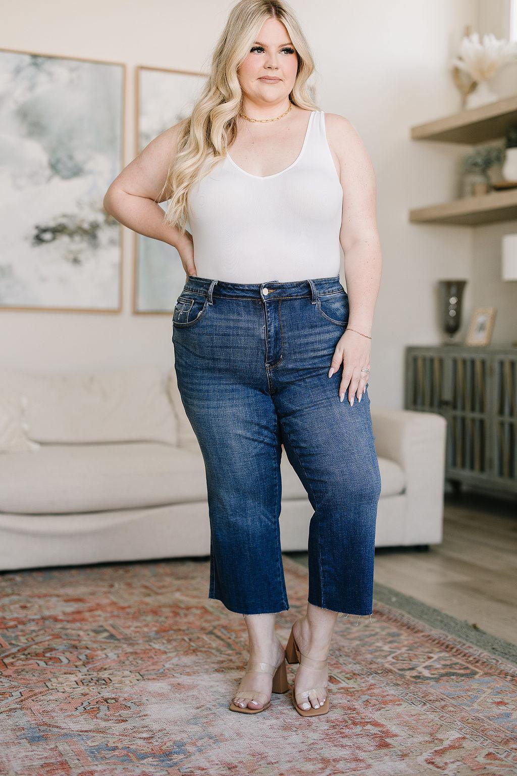 Hayes High Rise Wide Leg Crop Jeans - Waverly Paige Boutique