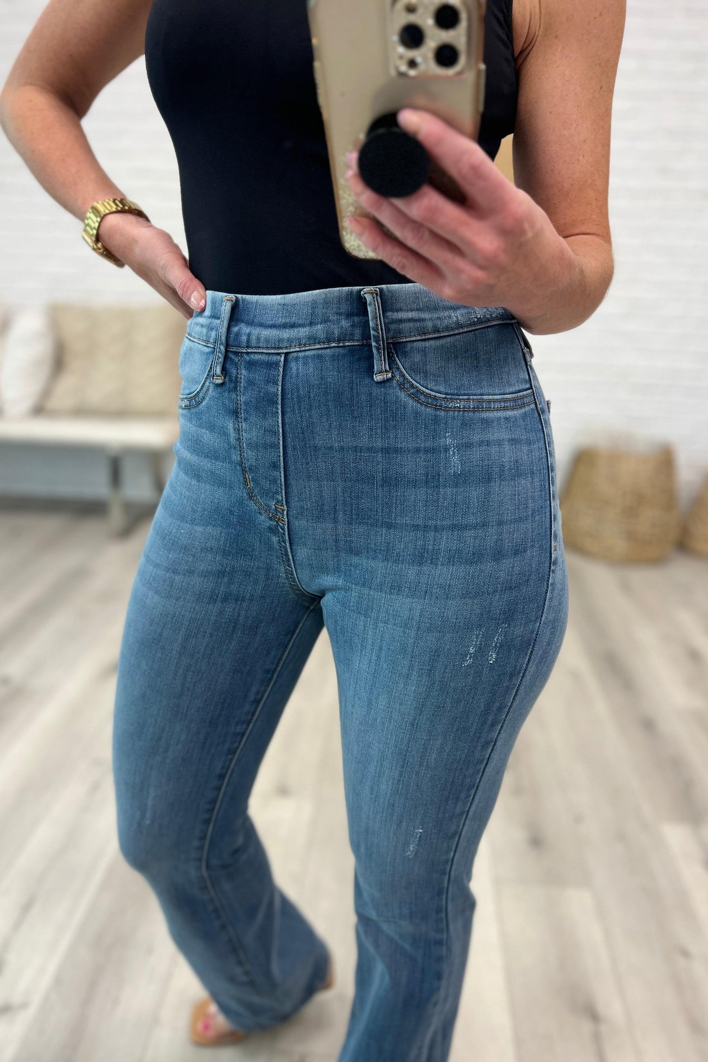 Paula High Rise Pull On Slim Bootcut - Waverly Paige Boutique