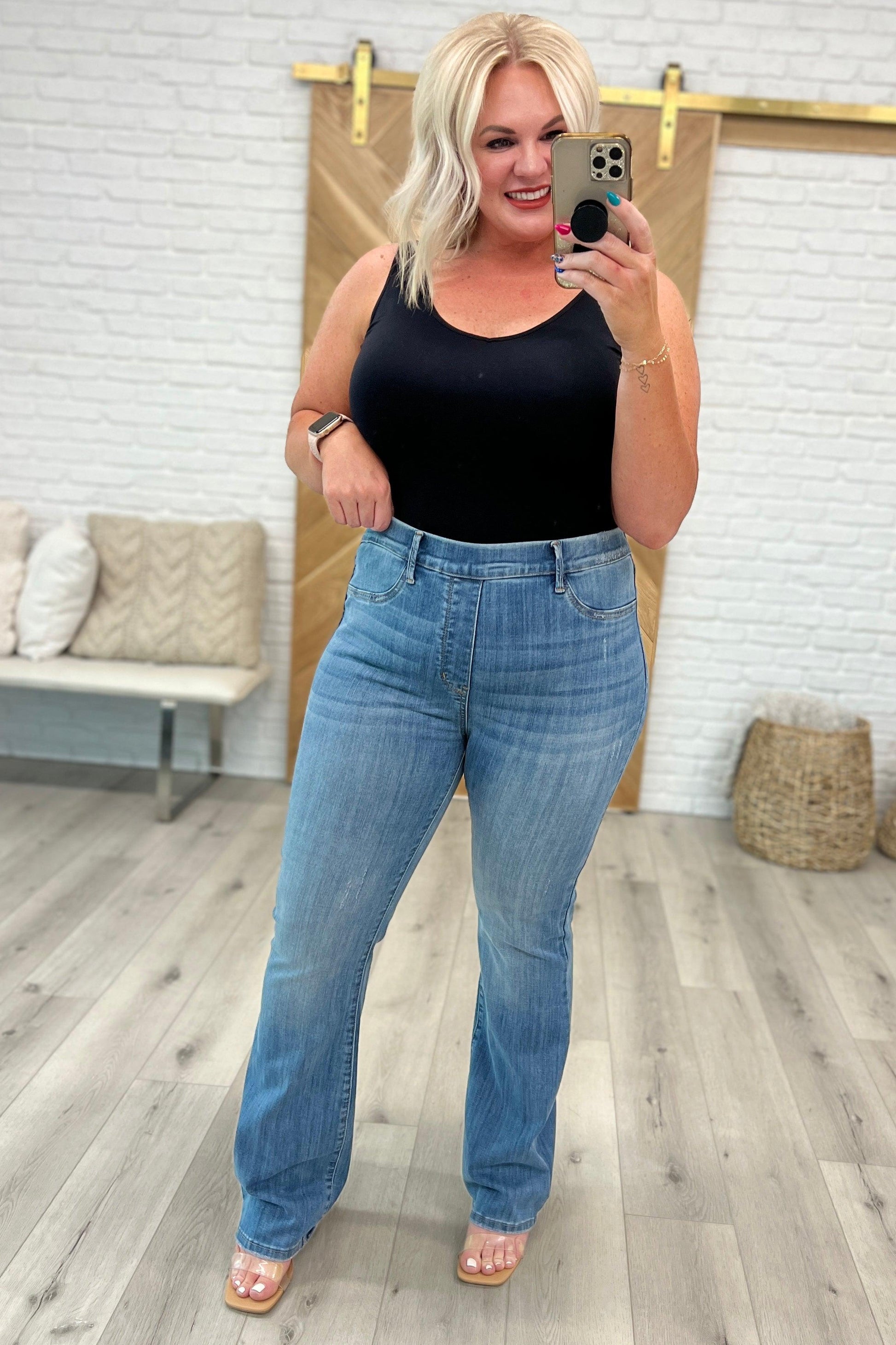 Paula High Rise Pull On Slim Bootcut - Waverly Paige Boutique
