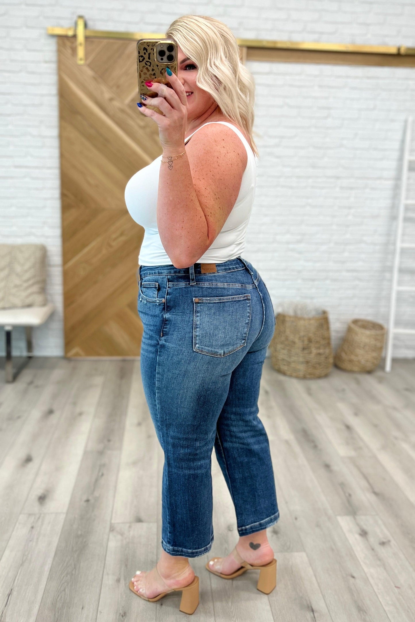 Betty High Rise Vintage Wash Wide Leg Crop Jeans - Waverly Paige Boutique