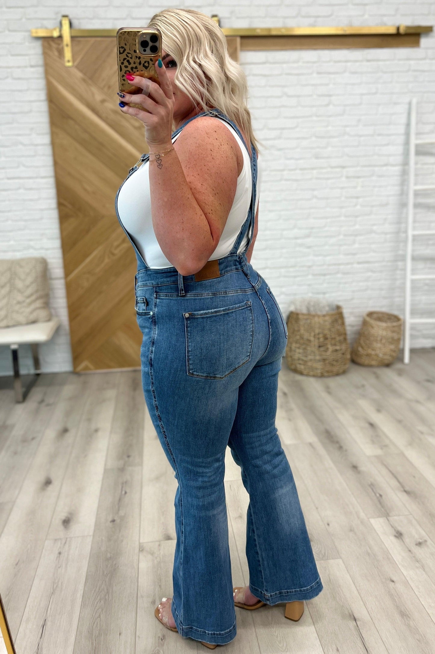 Izzy Control Top Retro Flare Overalls - Waverly Paige Boutique