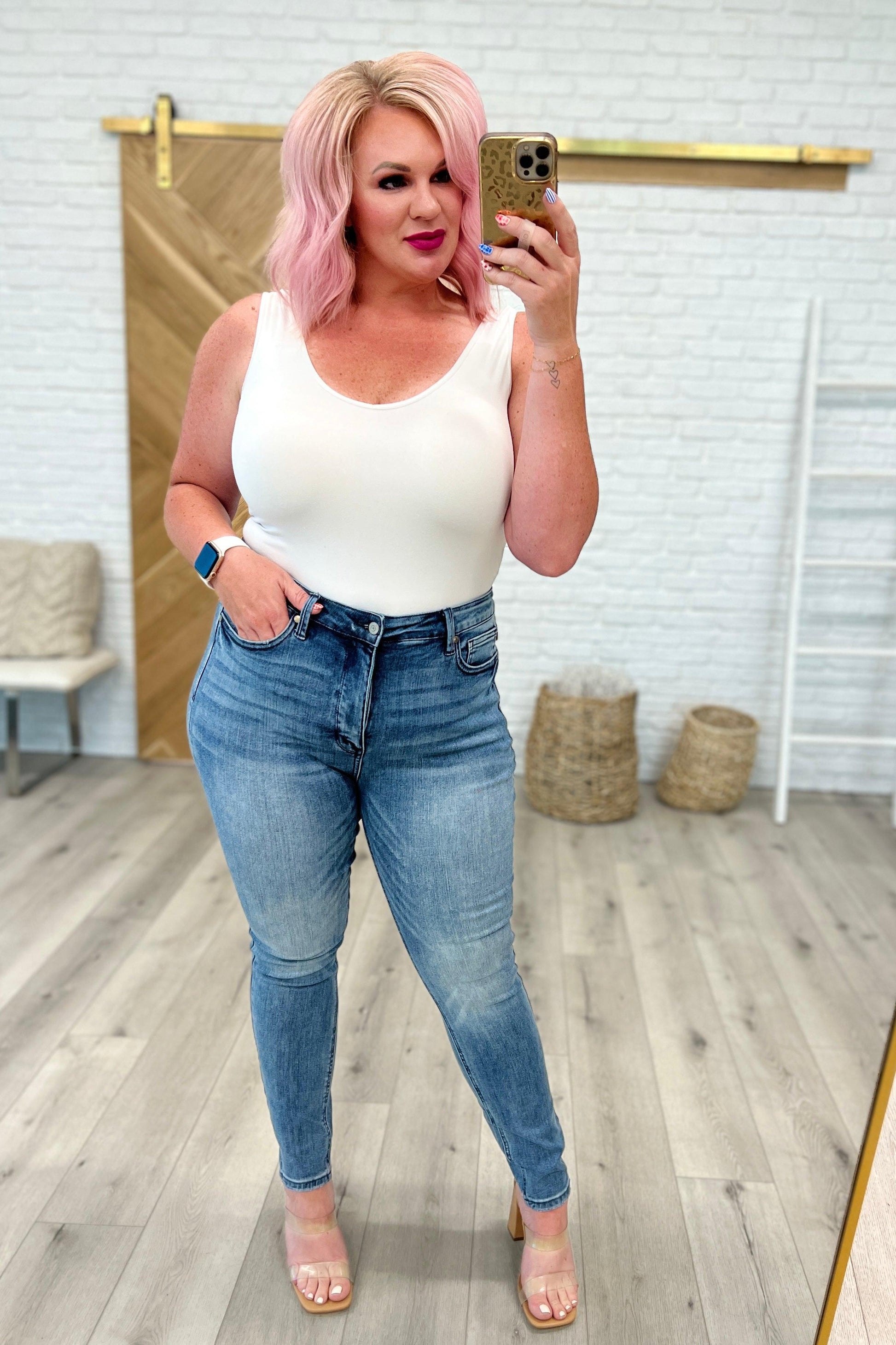 Veronica High Rise Control Top Vintage Skinny Jeans - Waverly Paige Boutique