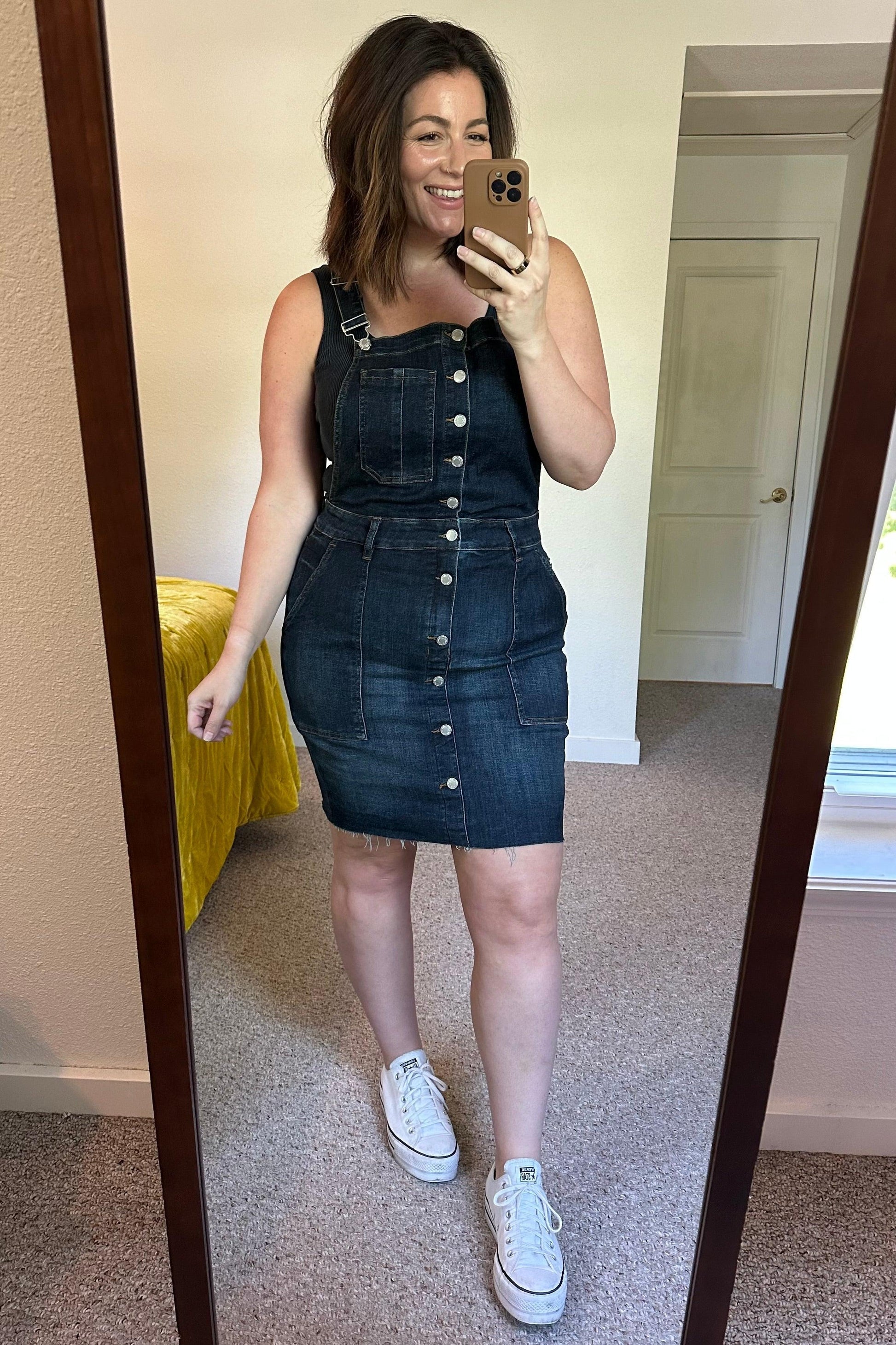 Agnes Denim Overall Dress - Waverly Paige Boutique