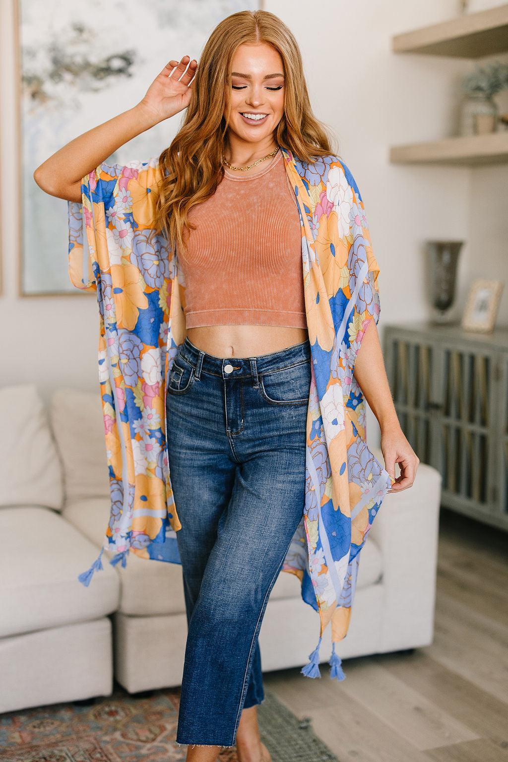 Island Living Floral Kimono - Waverly Paige Boutique